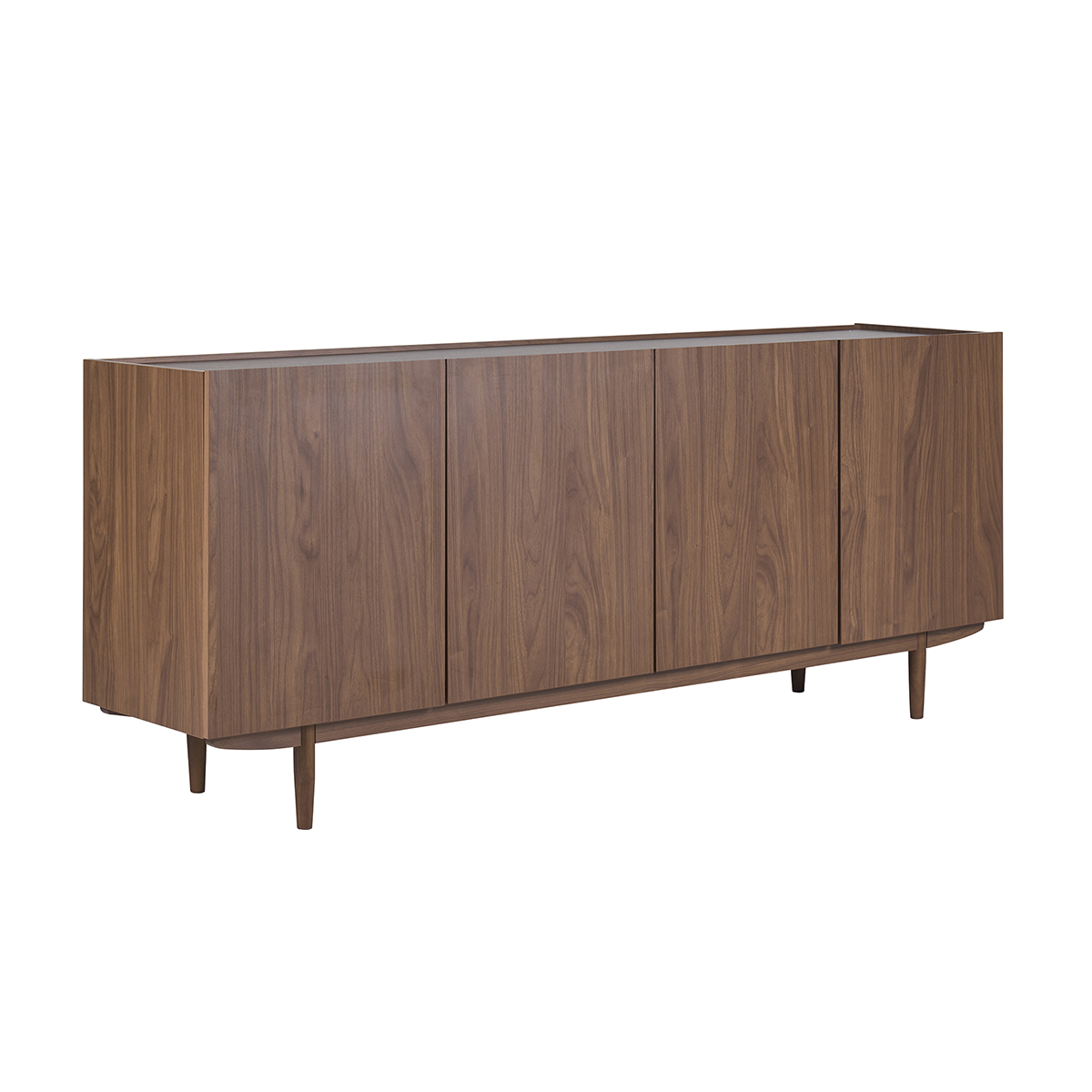 Buffet vintage finition bois foncé noyer 4 portes L180 cm SANAA noyer, MILIBOO