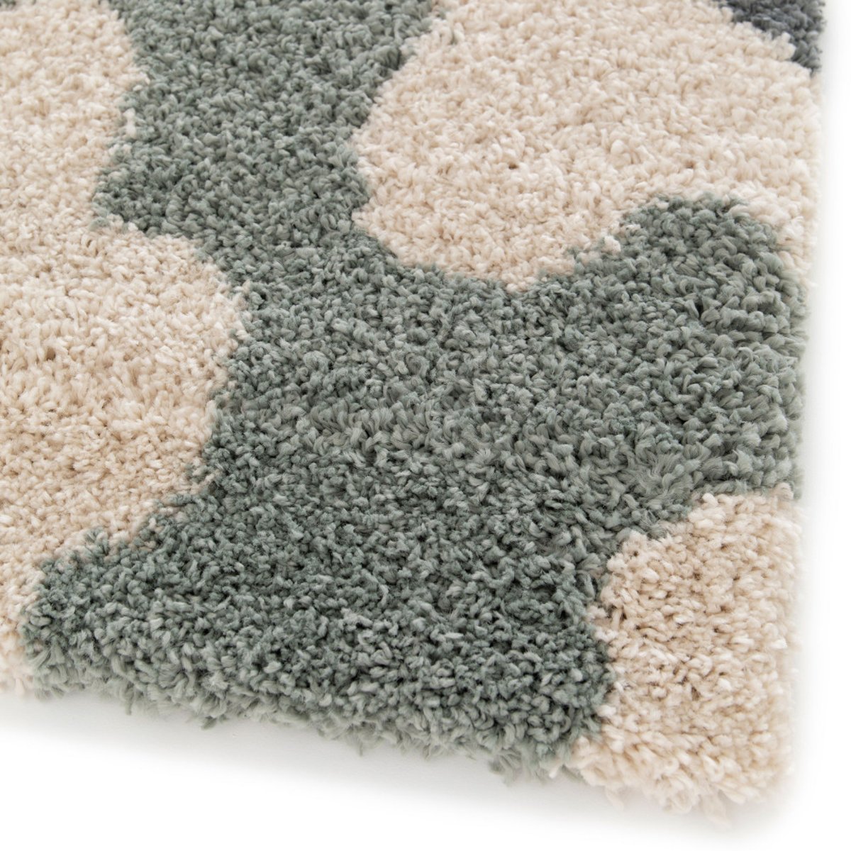 Tapis contemporain à motif floral- FLORA II vert de gris, DRAWER
