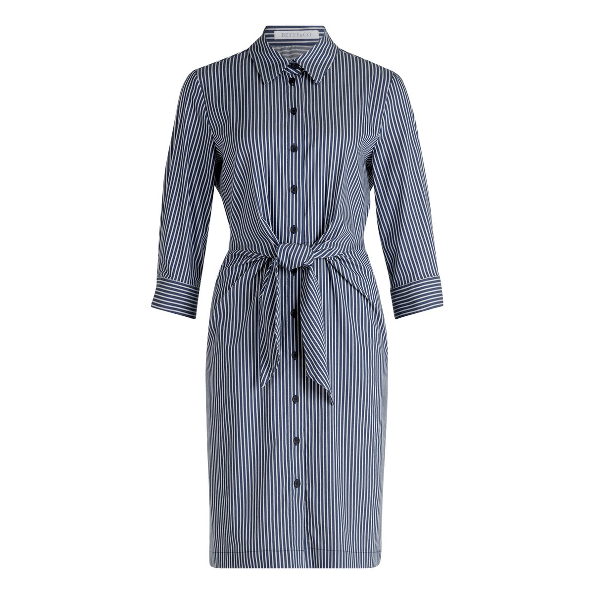 Robe-chemisier à poches extérieures bleu/blanc, BETTY & CO