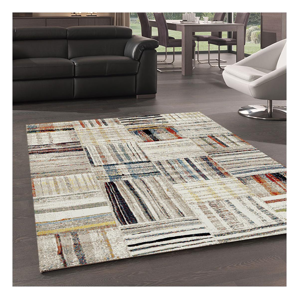 Tapis chambre tissé motif berbère MO 83 beige, UN AMOUR DE TAPIS