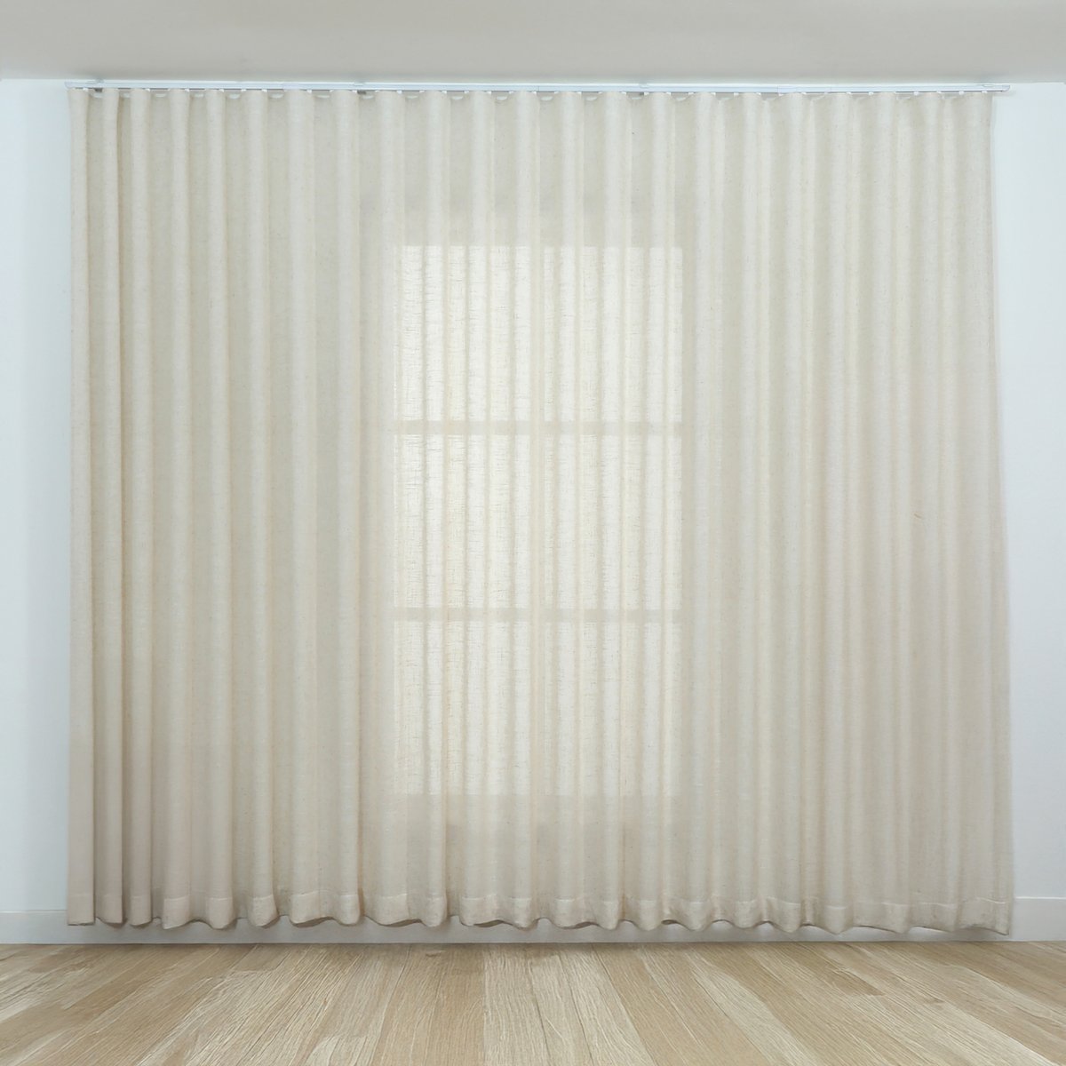 Kit rail extensible + Voilage poly-lin wave - QABANE lin, HOME MAISON