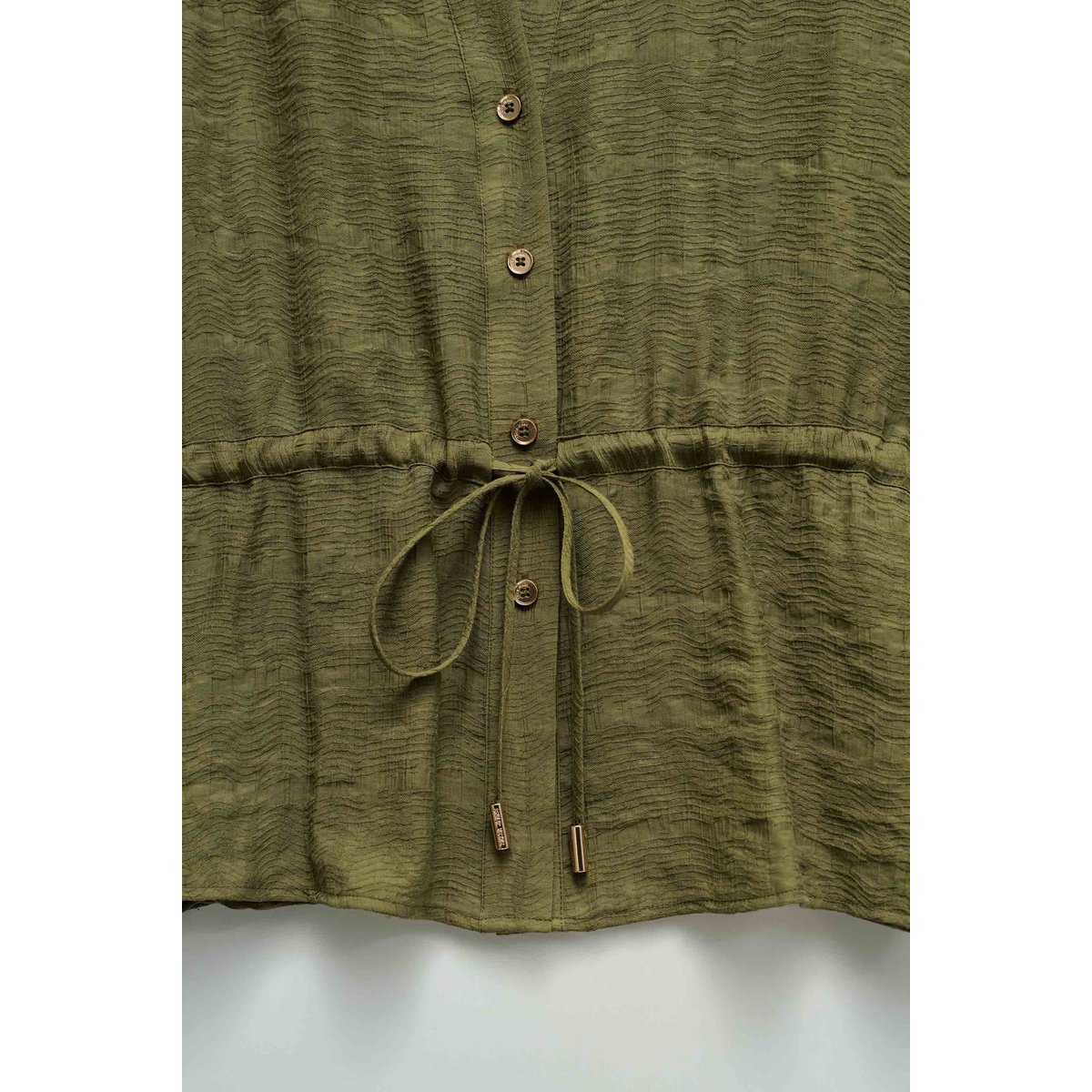 BLOUSE TEXTURÉE AVEC CEINTURE vert kaki, SALSA JEANS