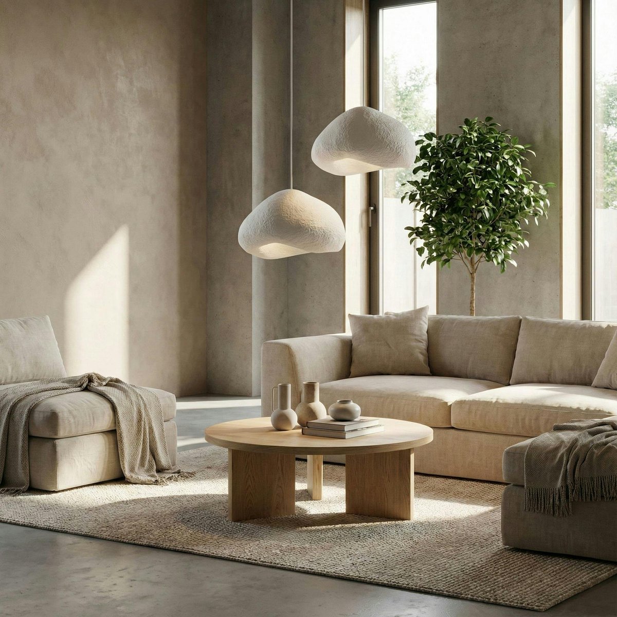 Suspension blanche design organique 2 abat-jour 94 cm NOXIS blanc, PIER IMPORT