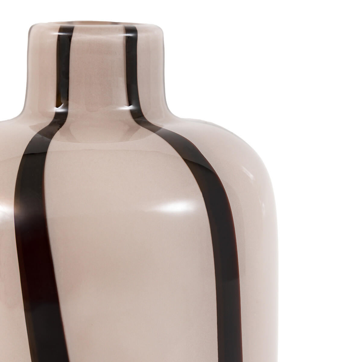 Set of 2 Linea Stripe Glass Vases in Monochrome silver-coloured, ÉDITÉ