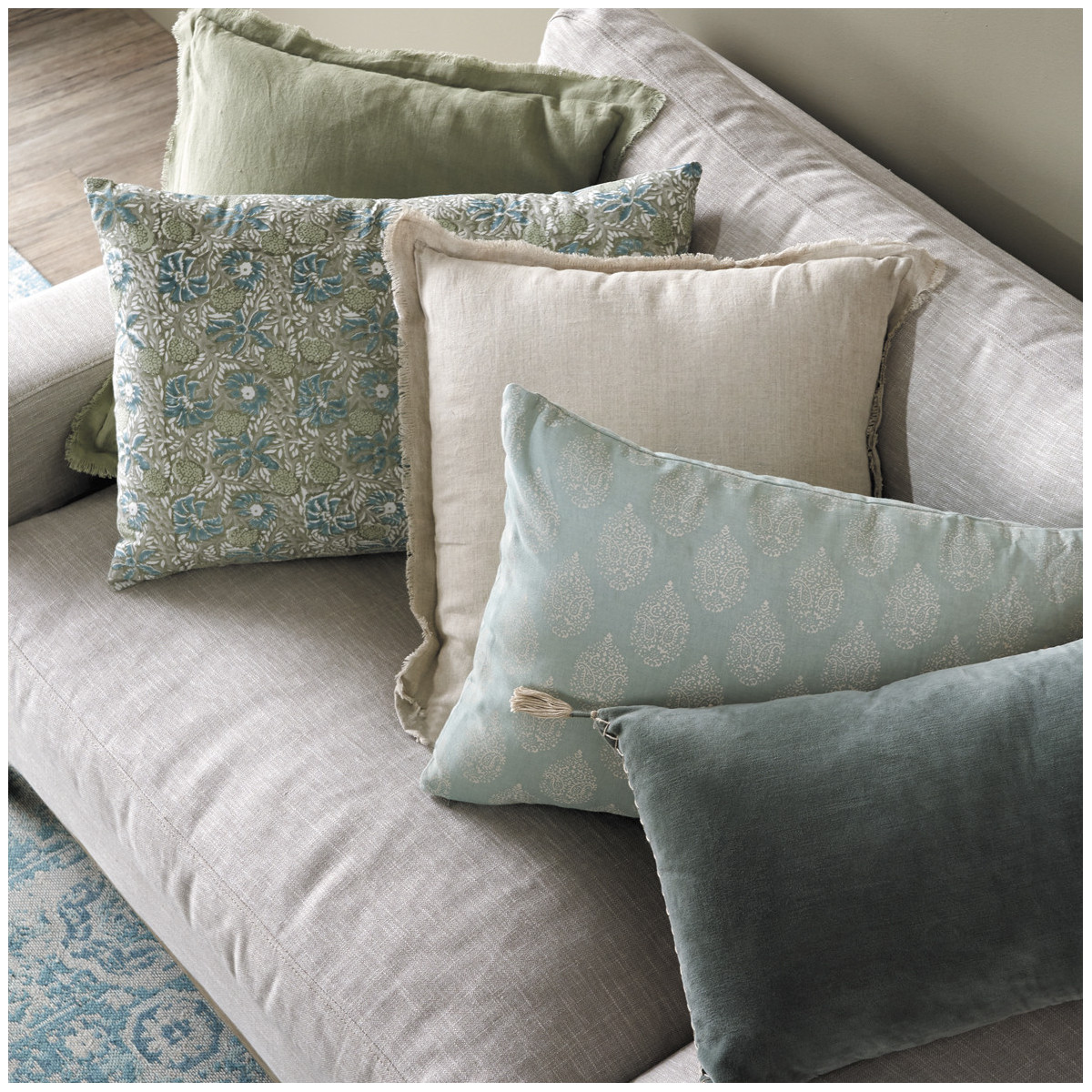 Coussin en coton mousse, BLANC D’IVOIRE
