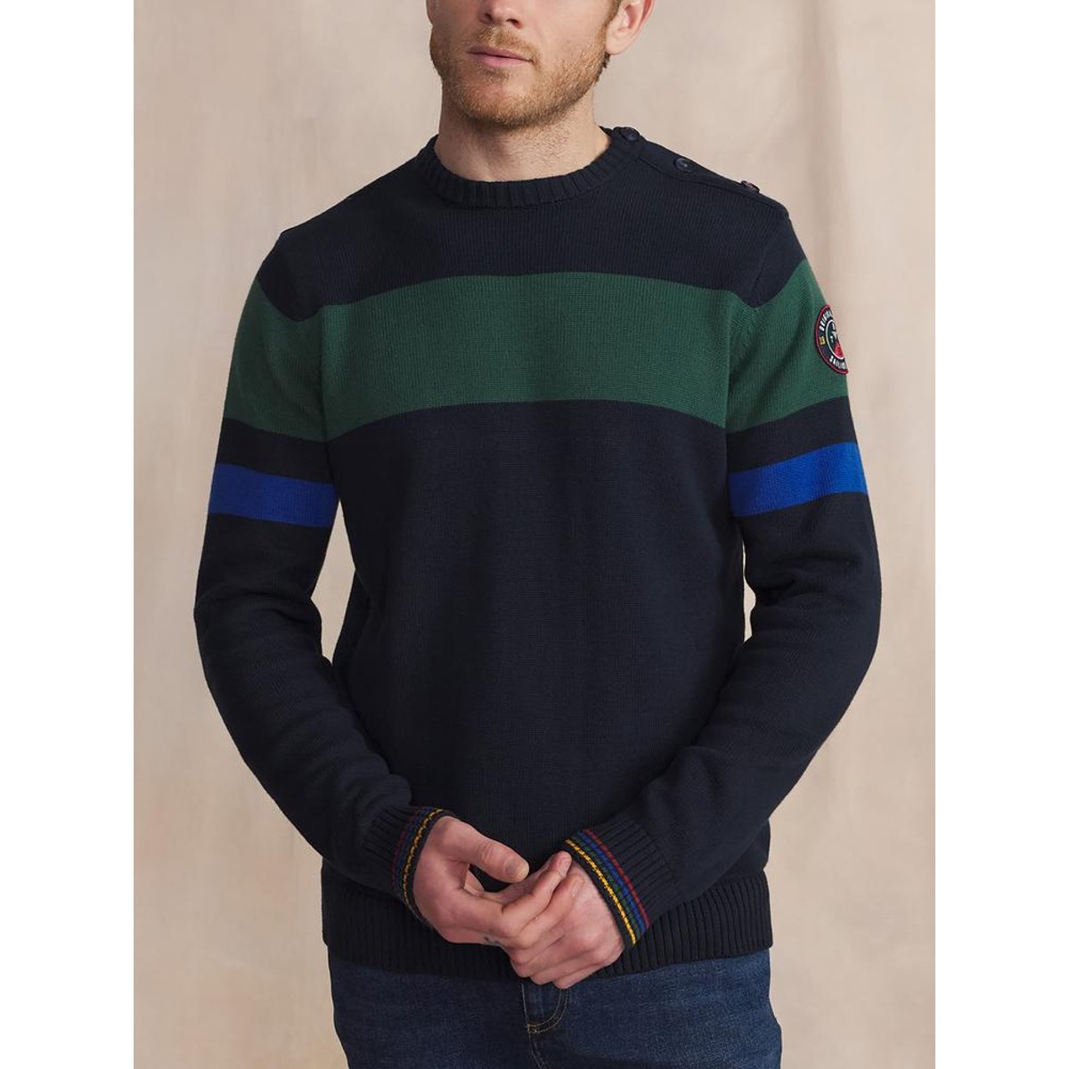 Pull encolure ronde NOVAKRON marine, TBS