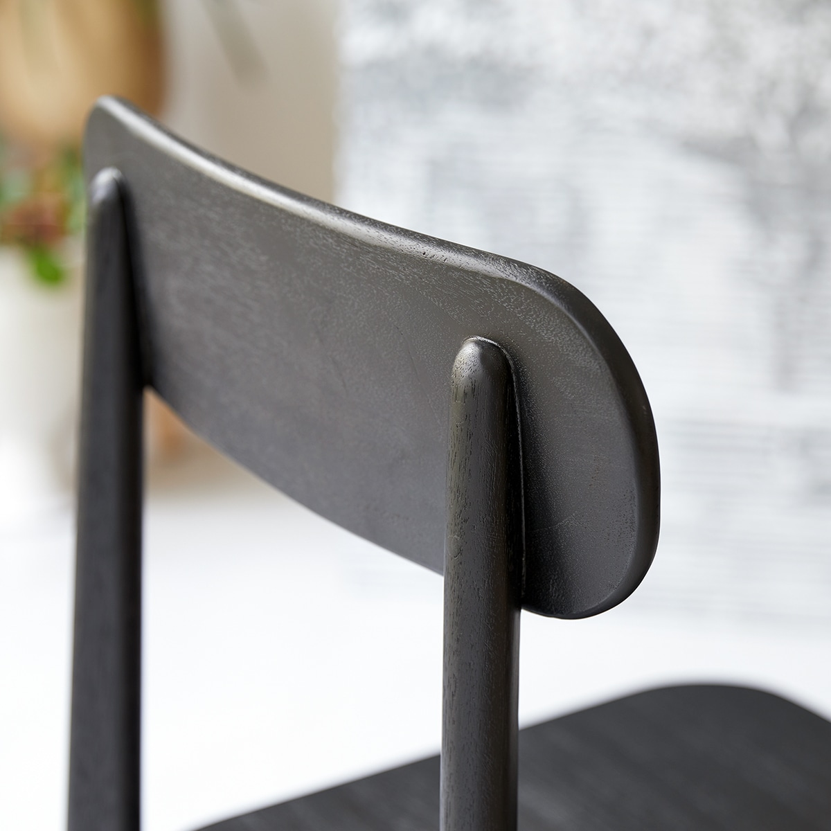 Chaise en Acajou massif, JONÀK noir, TIKAMOON