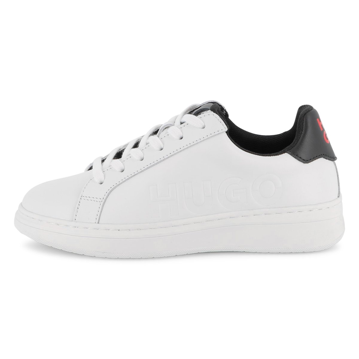 Sneakers in pelle bovina blanc, HUGO KIDSWEAR