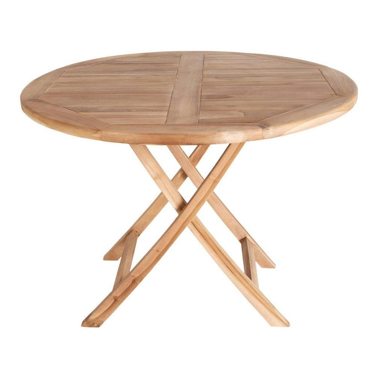Table de jardin ronde en teck ø100 cm TANETE bois naturel, PIER IMPORT