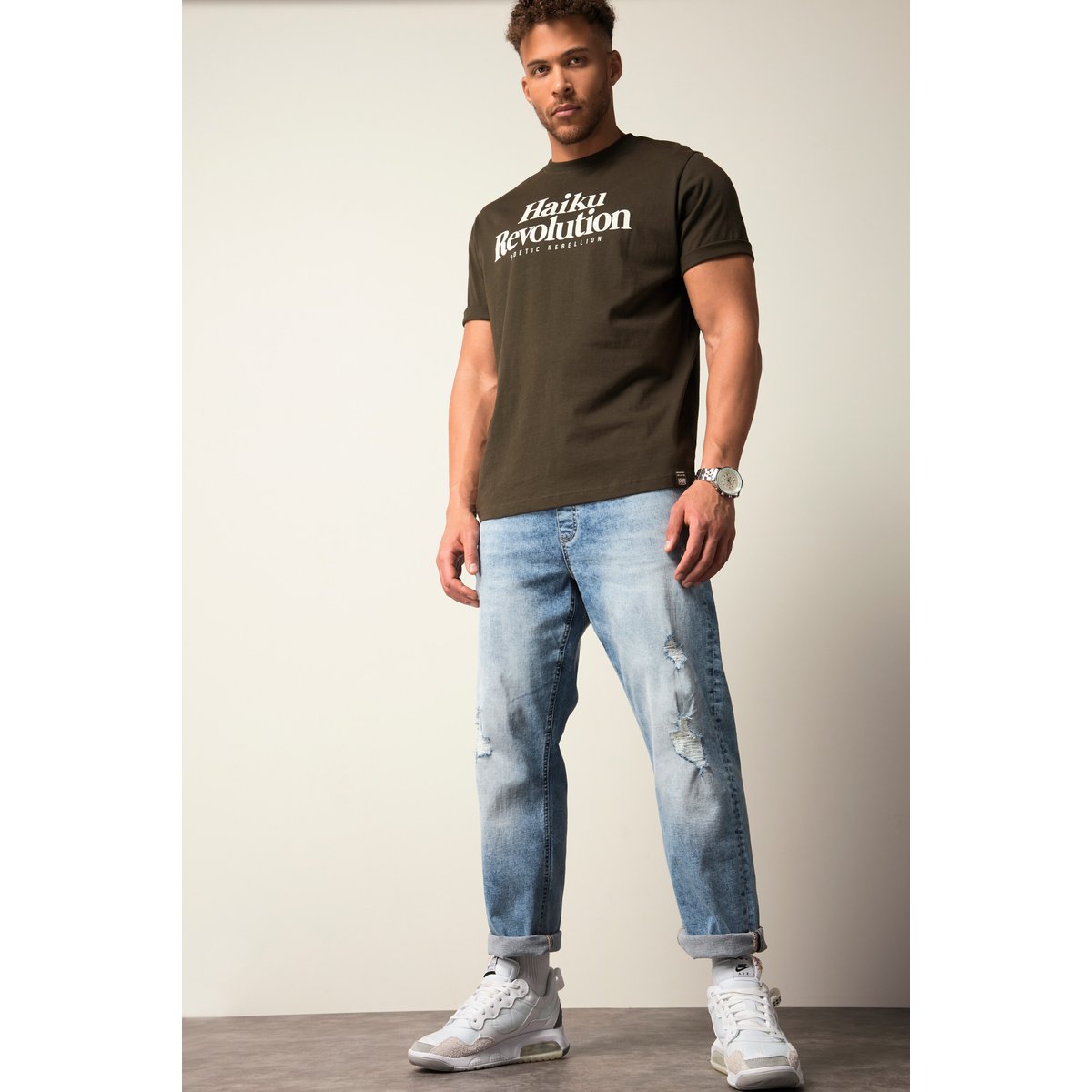 Jean avec technologie FLEXLASTIC®. Denim jean blanchi, STHUGE