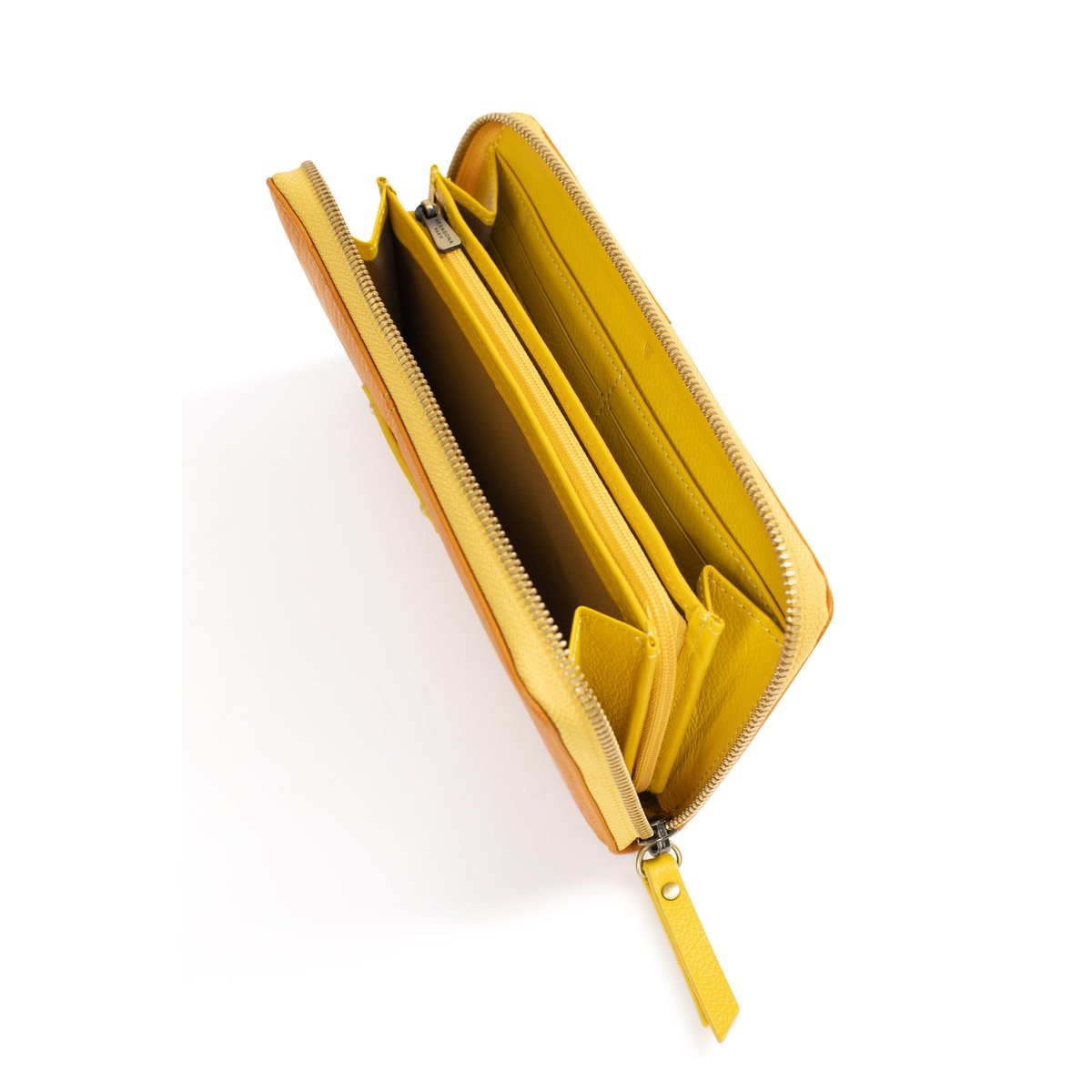 Portefeuille long AMBROISE jaune moutarde, HEXAGONA