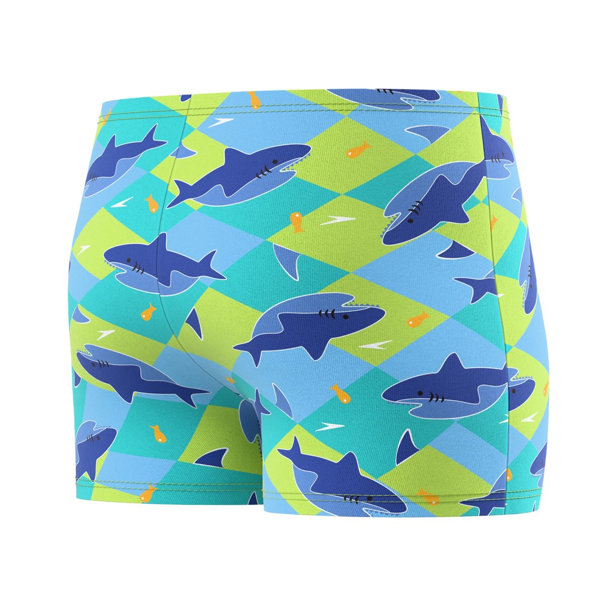 Short de bain moulant motif/style requin AQUA bleu, SPEEDO