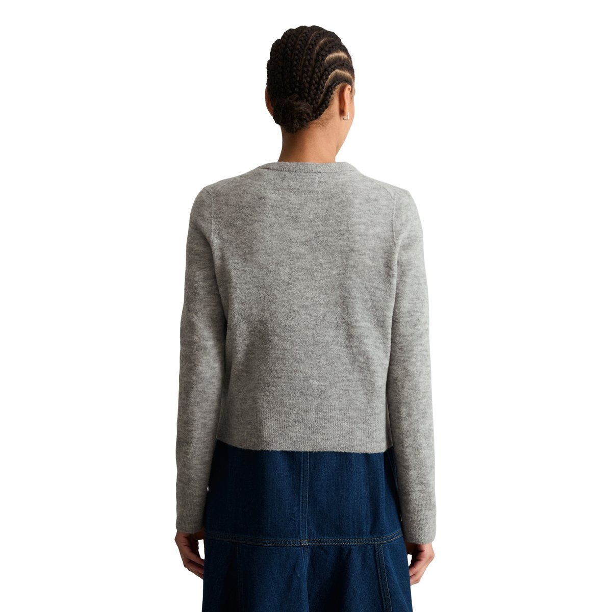 Cardigan coupe classique en fil bouclé gris, MARC O’POLO DENIM