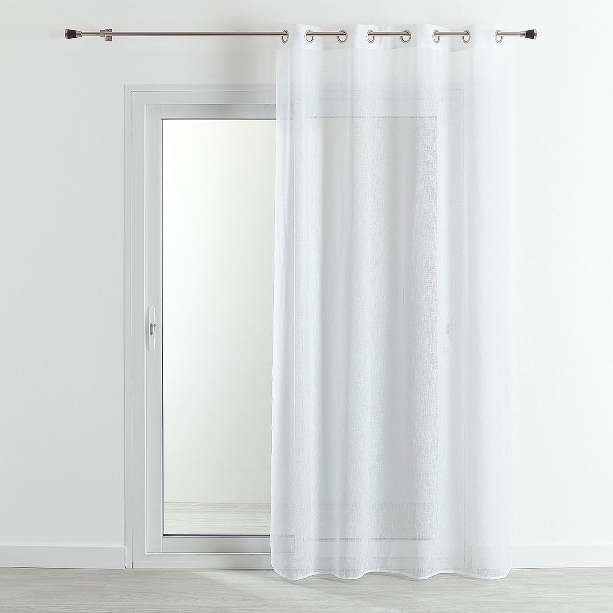Voilage   - Effet lin fluide - QABANE blanc, HOME MAISON
