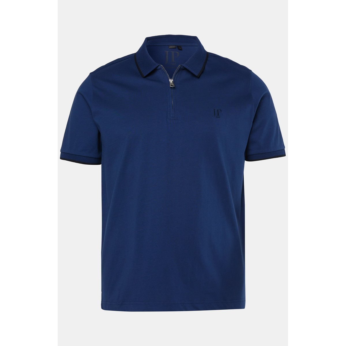 Polo manches courtes et fermeture zippée bleu nuit, JP1880