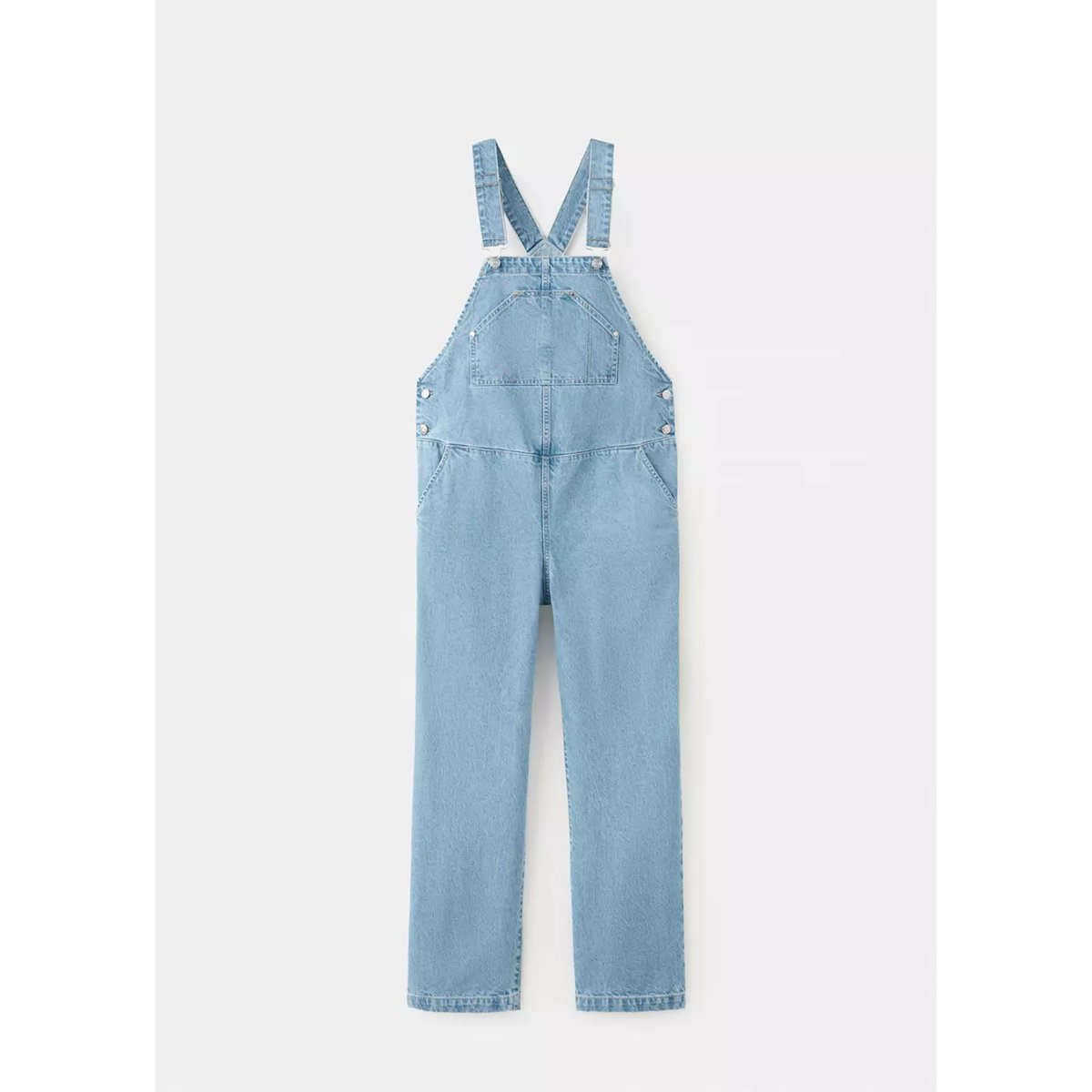 Salopette de grossesse en jean bleu moyen, MANGO