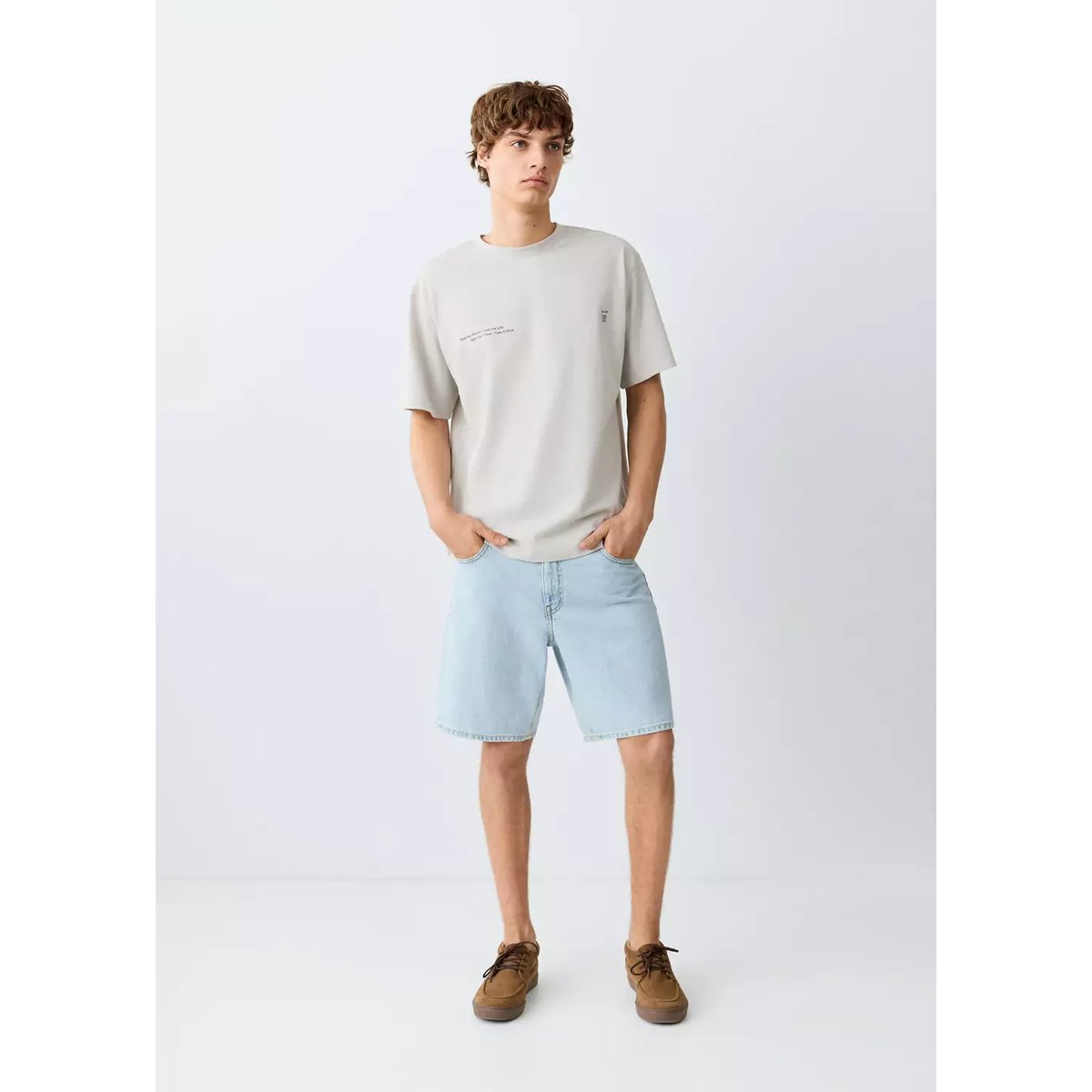 T-shirt en coton imprimé gris, MANGO TEEN