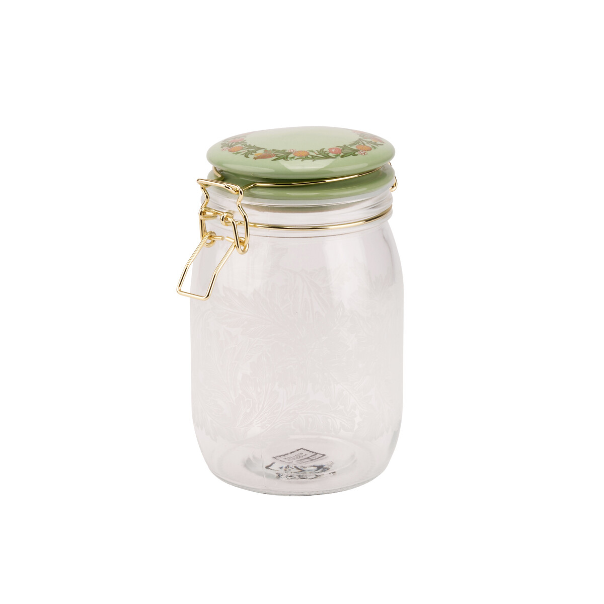 1l Kitchen Garden Cliptop Glass Storage Jar multi-coloured, WILLIAM MORRIS AT HOME