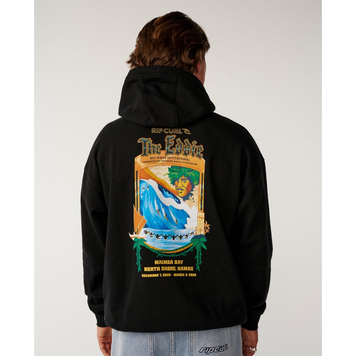 Sweat à capuche Eddie Would Go Poster black, RIP CURL
