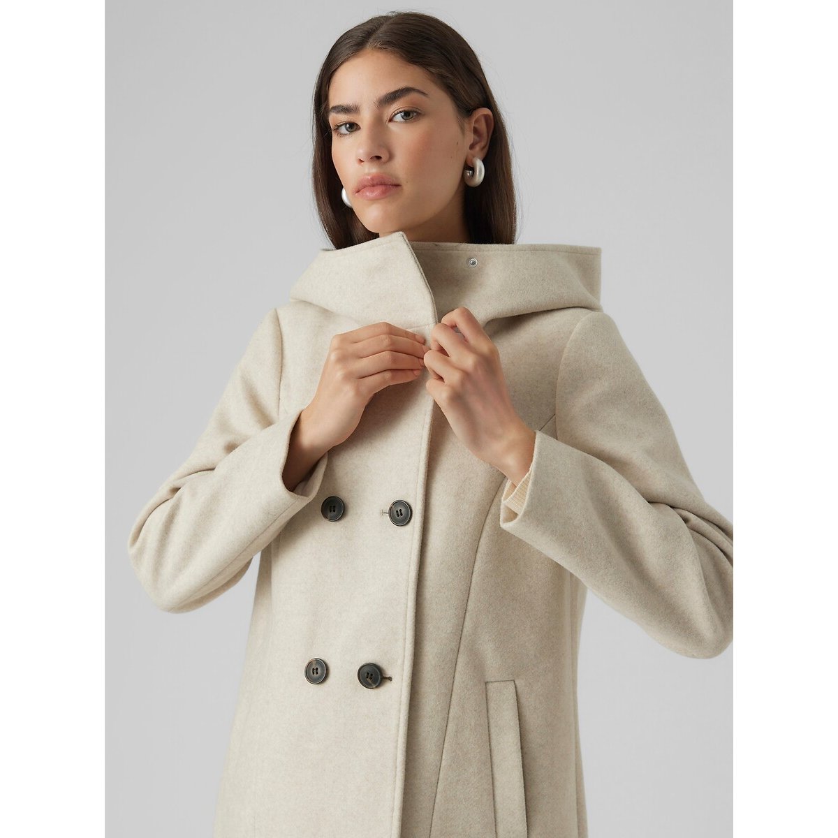 Cappotto di media lunghezza beige, VERO MODA