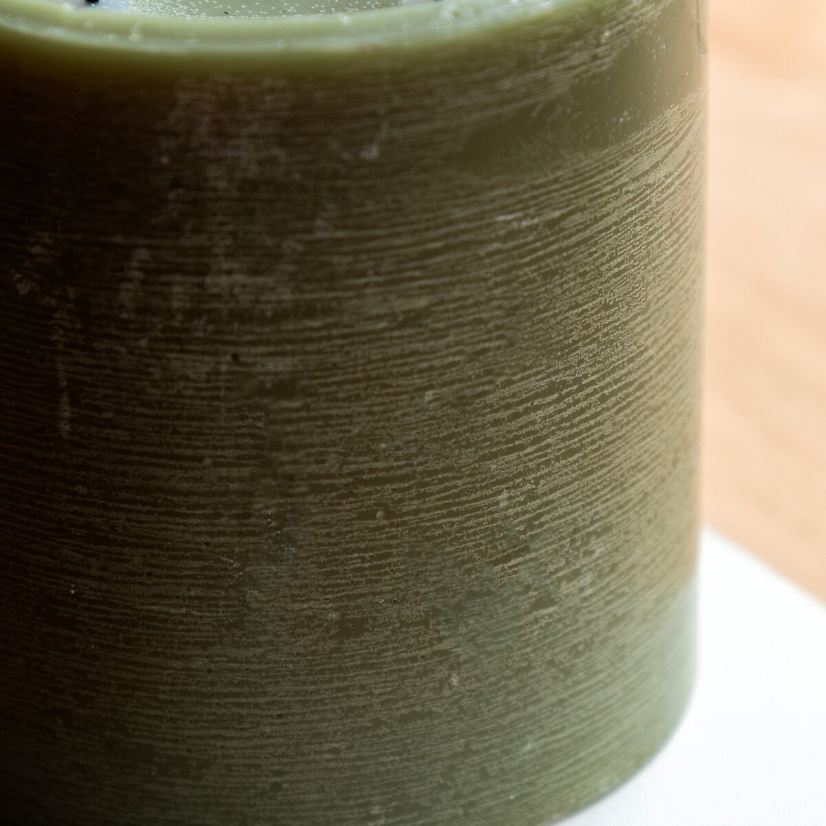 15cm LED 3-Wick Candle in Olive green, ÉDITÉ
