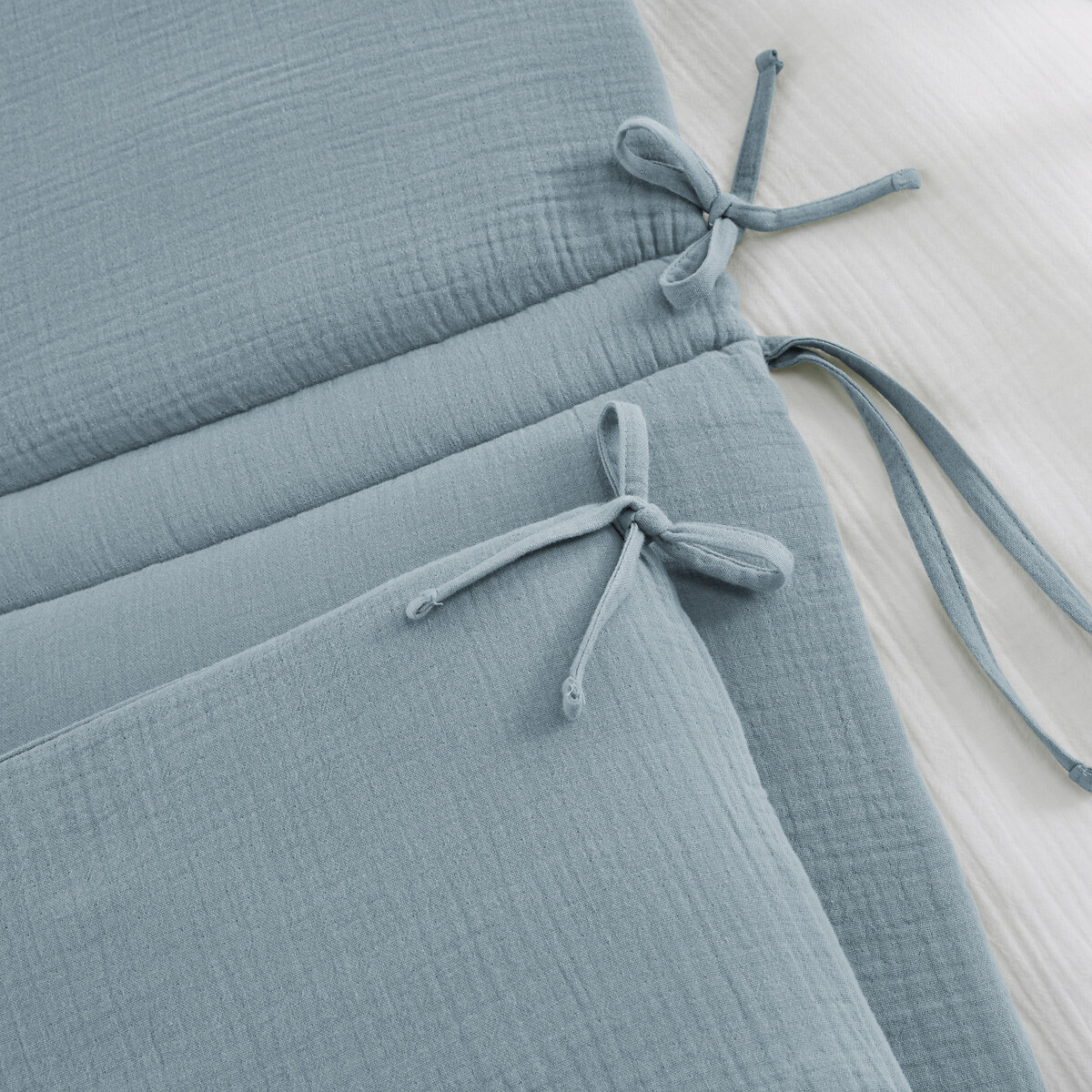 Tour de lit gaze de coton, Kumla bleu gris, LA REDOUTE INTERIEURS