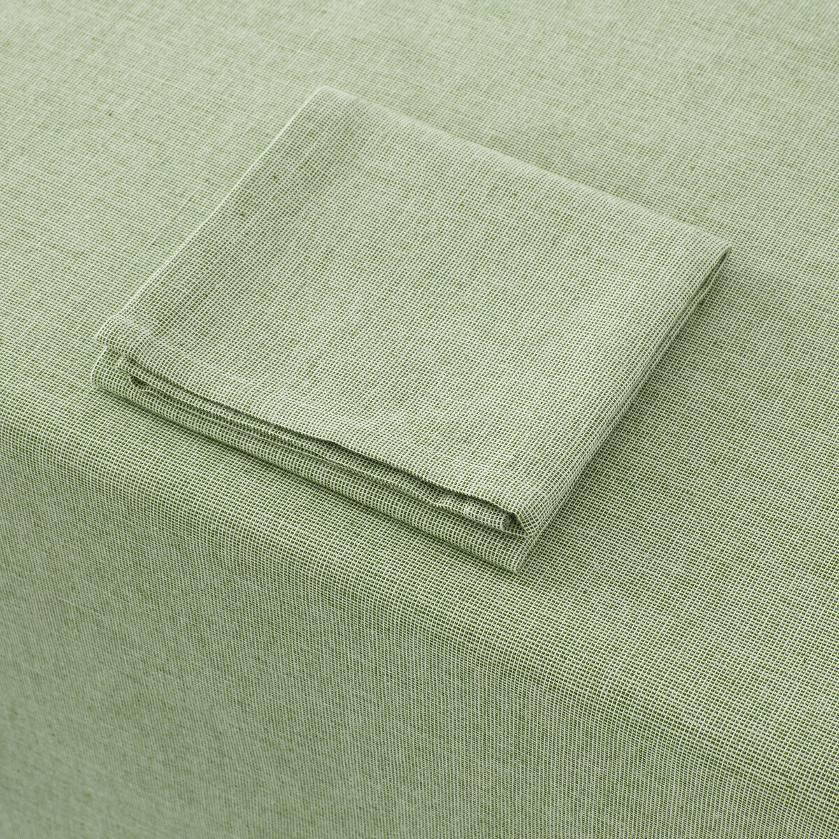 Nappe en coton tissé-teint, Navao vert chiné, LA REDOUTE INTERIEURS