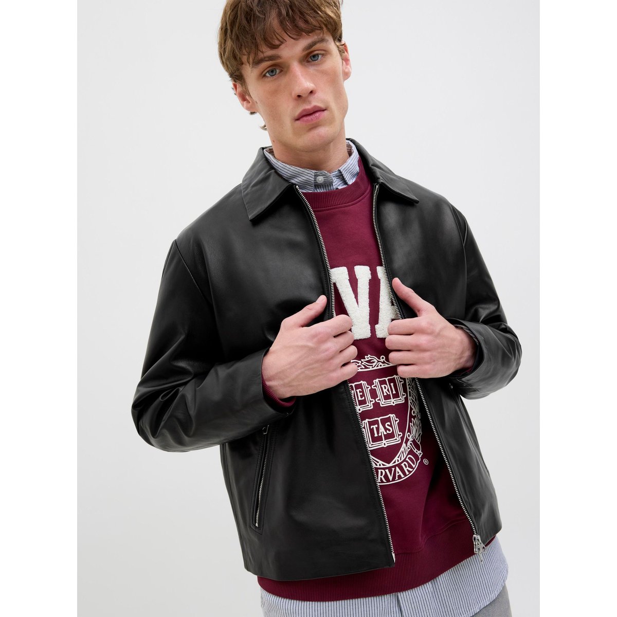 Veste En Cuir black, JACK & JONES