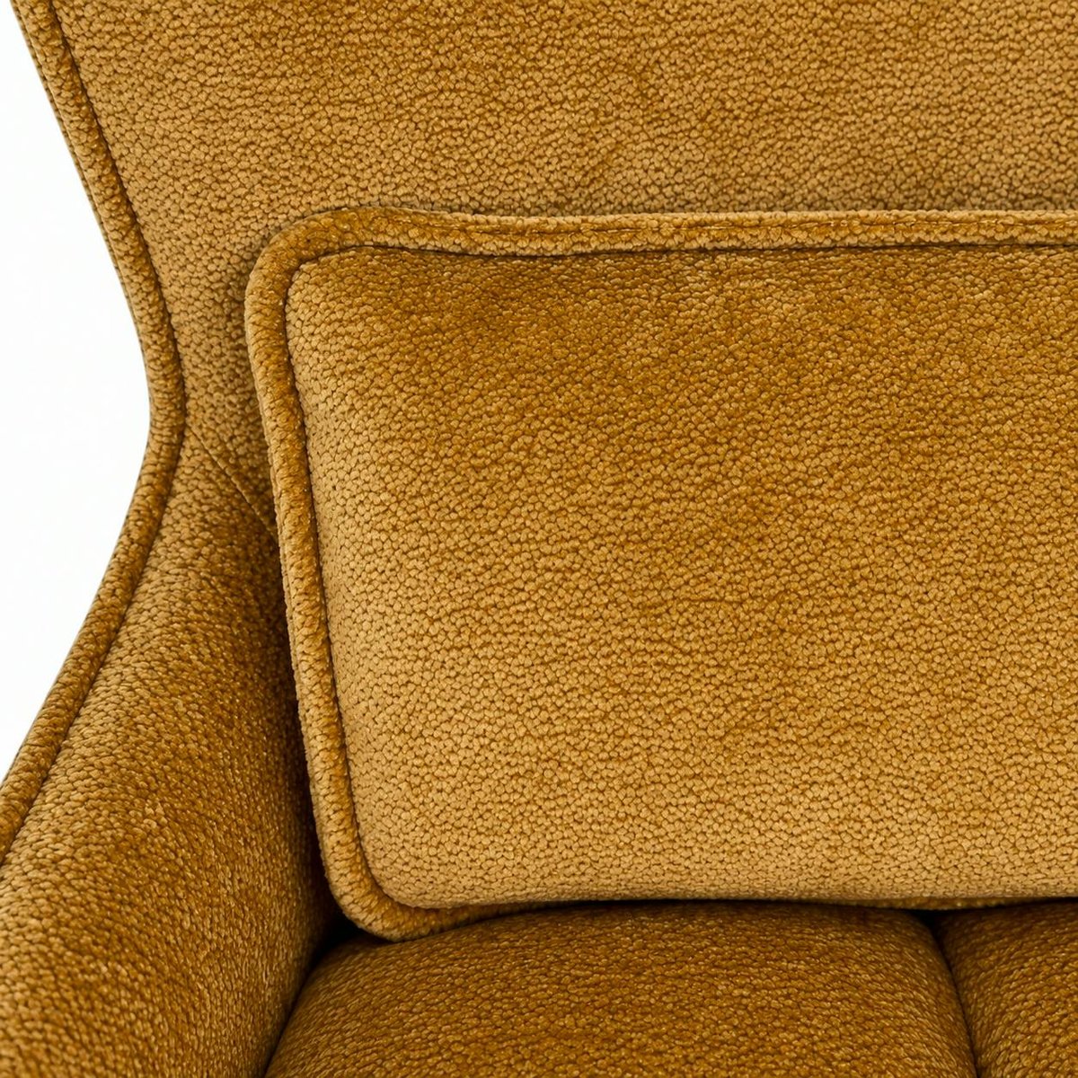 Chaise pivotante coussin et poignée tissu ocre (lot de 2) IENA doré, PIER IMPORT