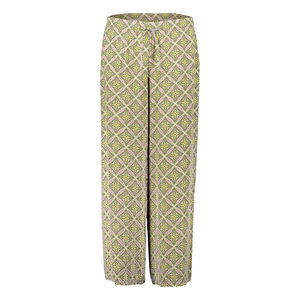 Pantalon palazzo à élastique vert/violet, CARTOON