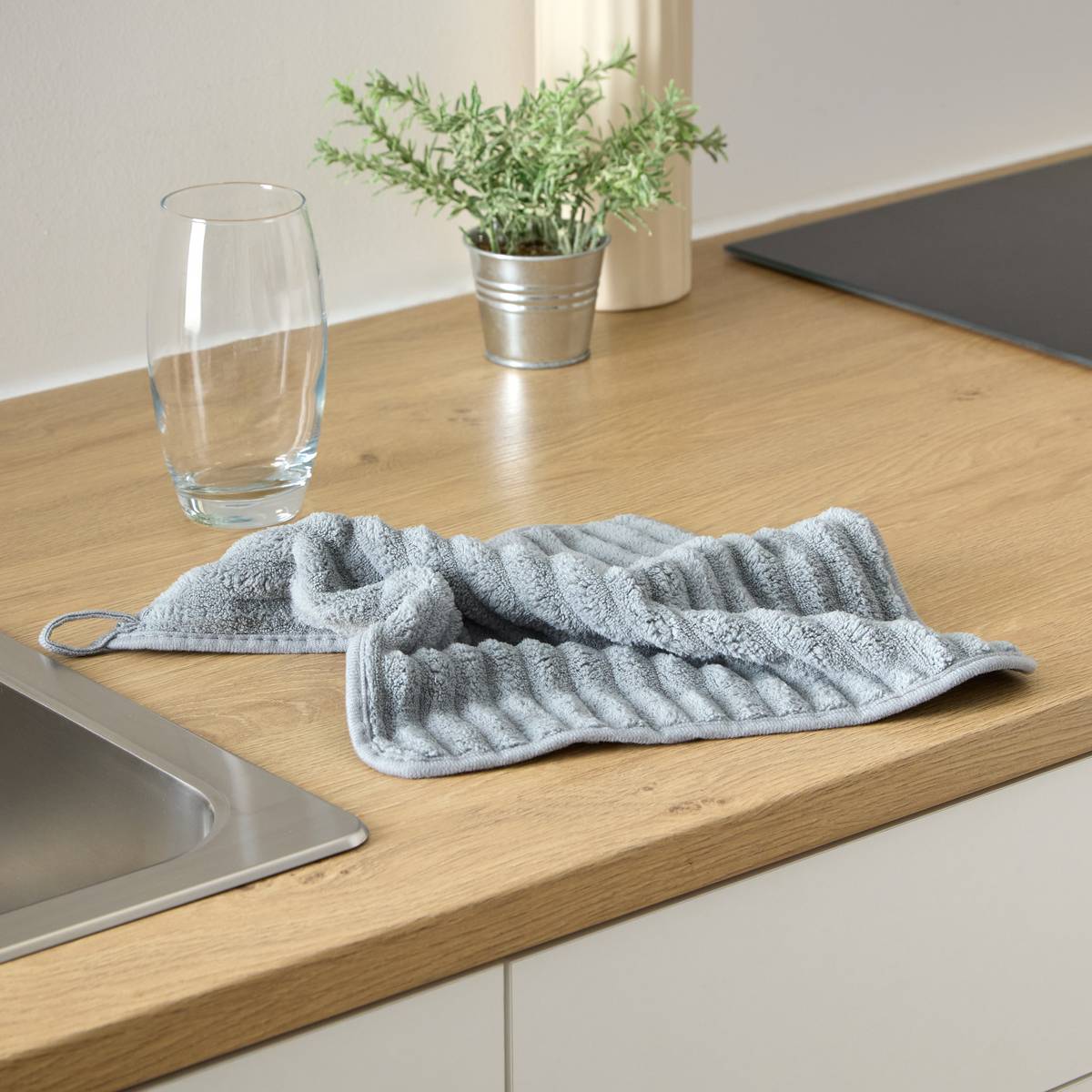 Lot de 2 chiffons microfibres gris, 5FIVE SIMPLY SMART