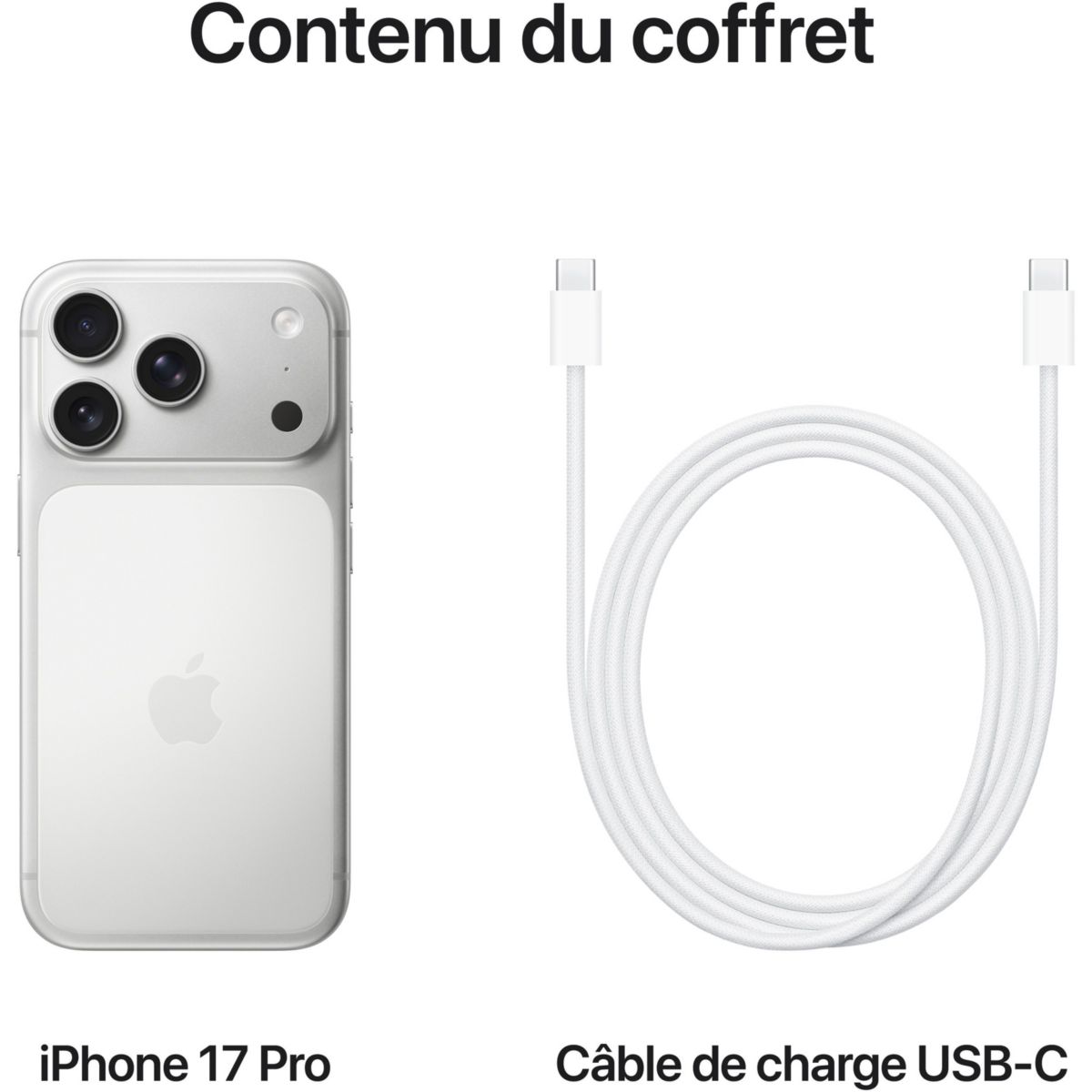 Smartphone iPhone 17 Pro 5G 256Go  Argent couleur unique, APPLE