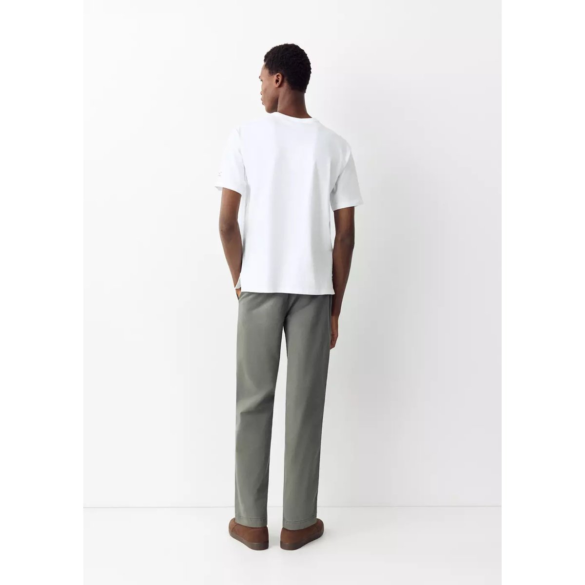 Pantalon droit cordon kaki, MANGO TEEN