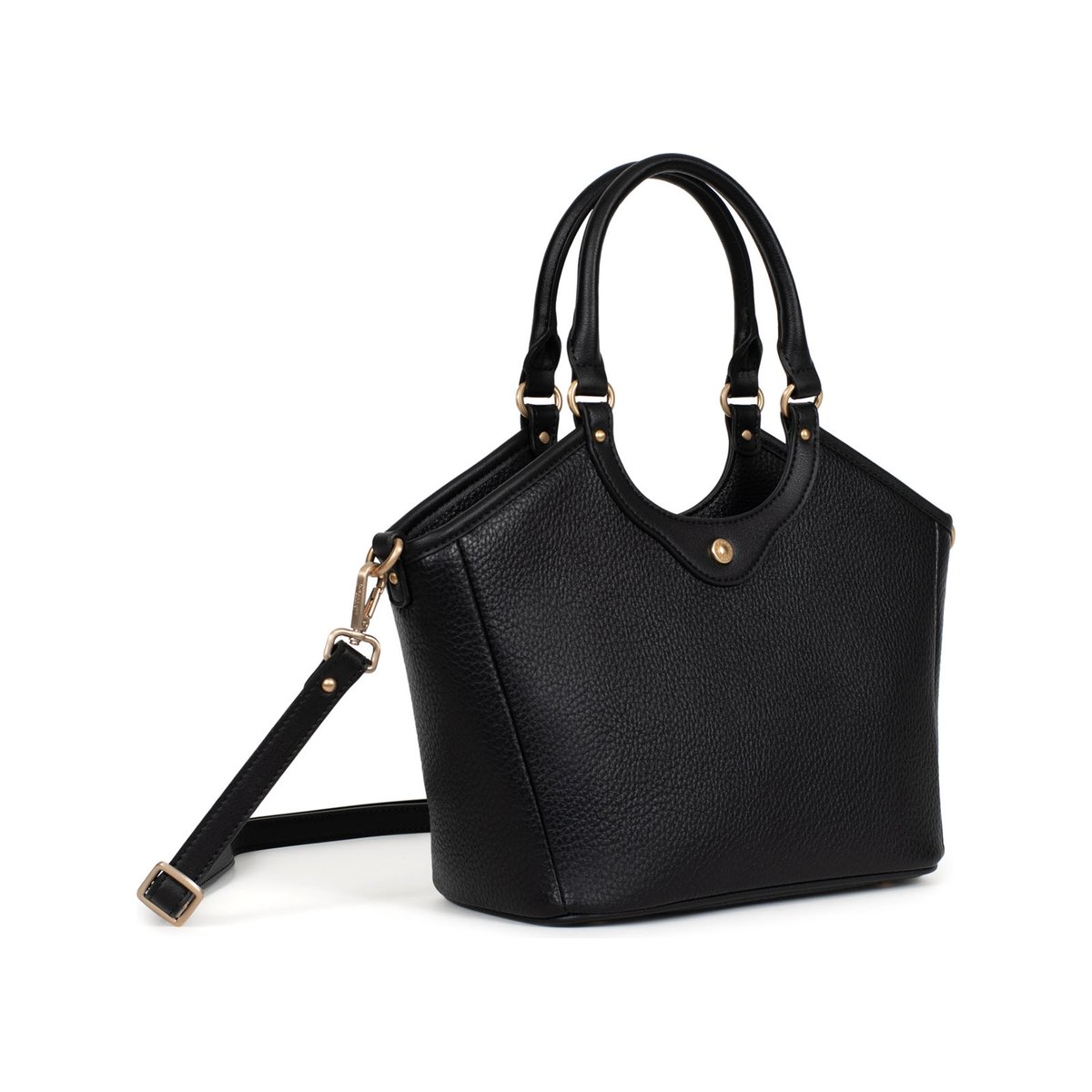Sac porté main 2 poignées ELLA noir, HEXAGONA
