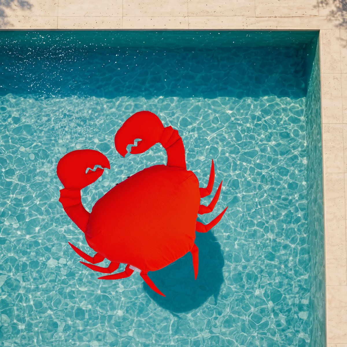 Pouf crabe extérieur flottant déhoussable rouge, MX HOME