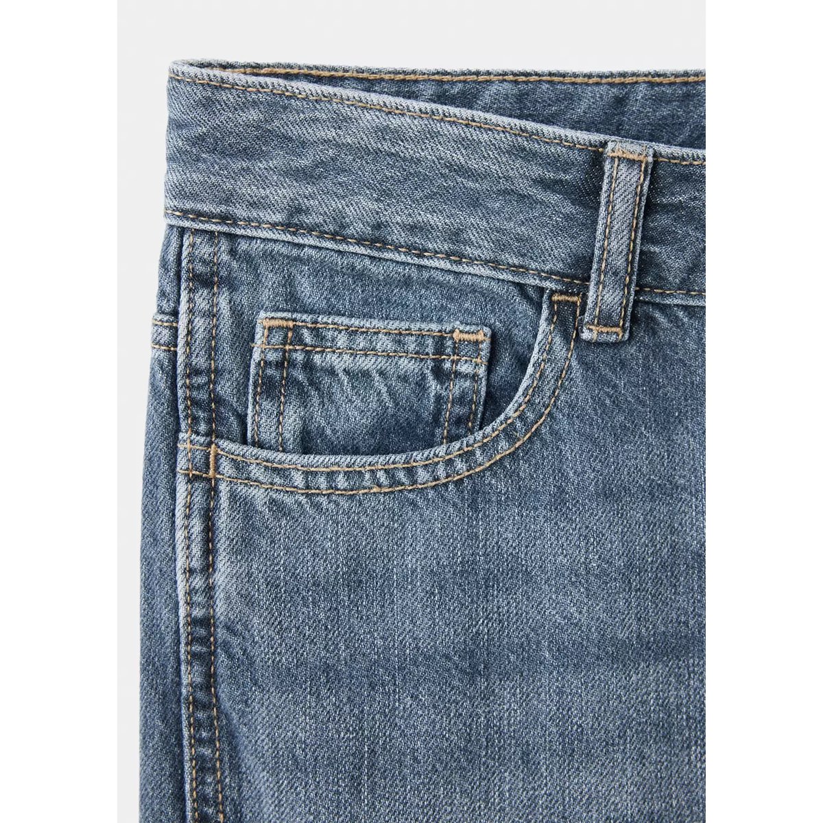Jean wide leg à panneaux contrastants bleu foncé, MANGO TEEN