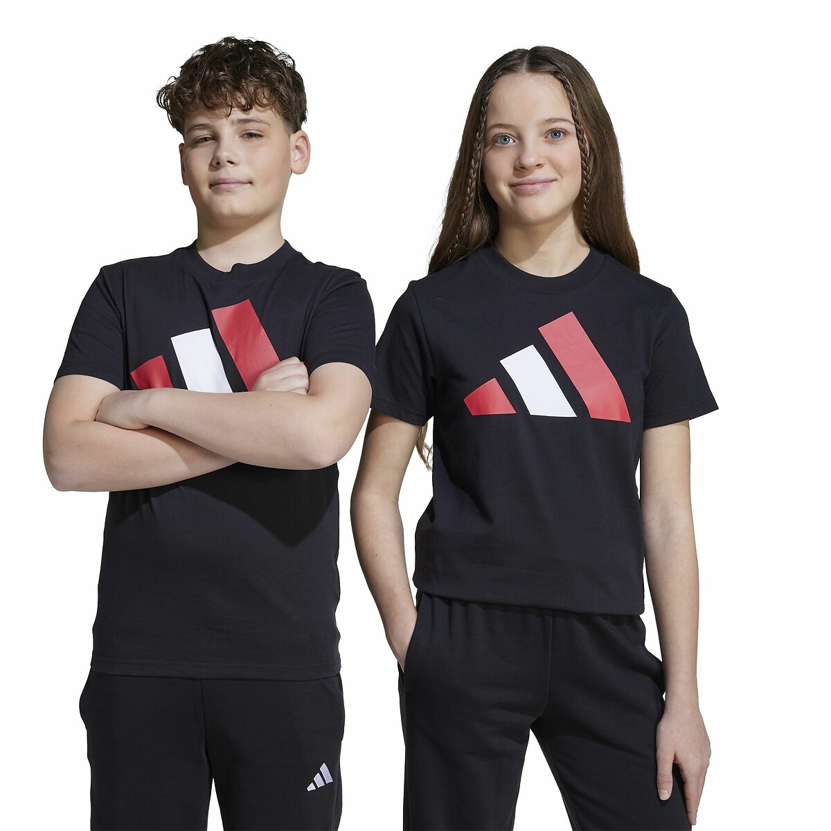 T-shirt de mangas curtas, em algodão preto , ADIDAS SPORTSWEAR