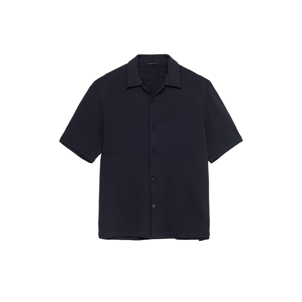 Chemise regular tissu plissé noir, IKKS