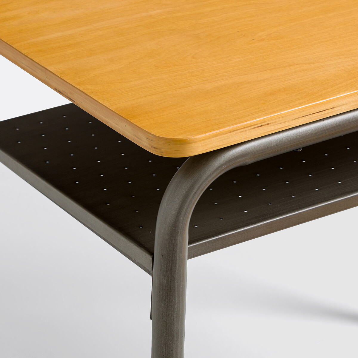 Bureau et chaise d’écolier vintage Buton gris/bois, LA REDOUTE INTERIEURS