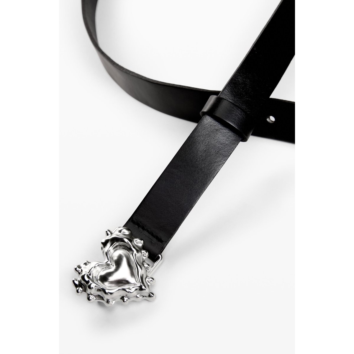 Ceinture Cœur Cuir noir, DESIGUAL