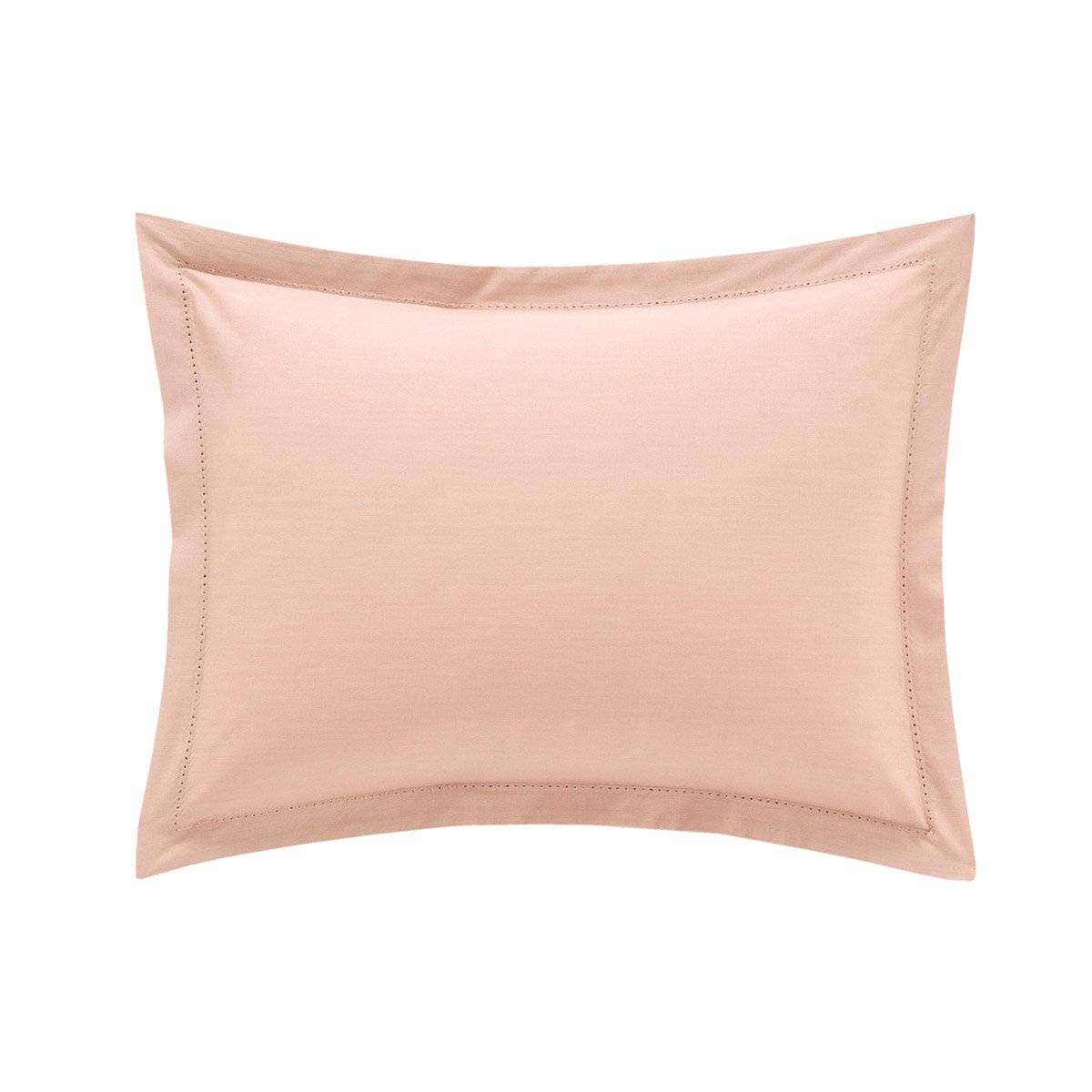 Taie d'oreiller en percale de coton rose, ALCOVE pétale, DESFORGES