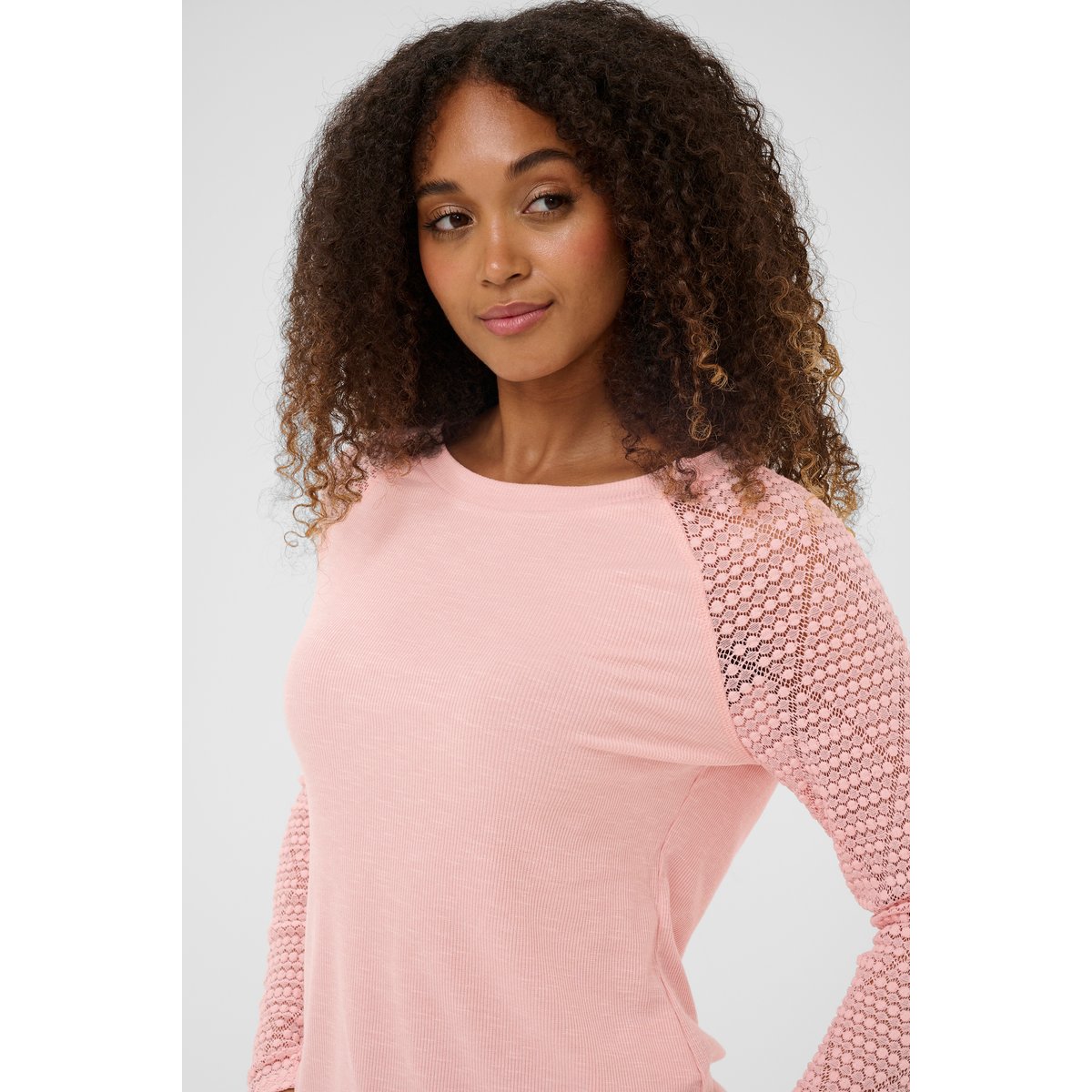 T-shirt à manches longues rose misty rose, CREAM