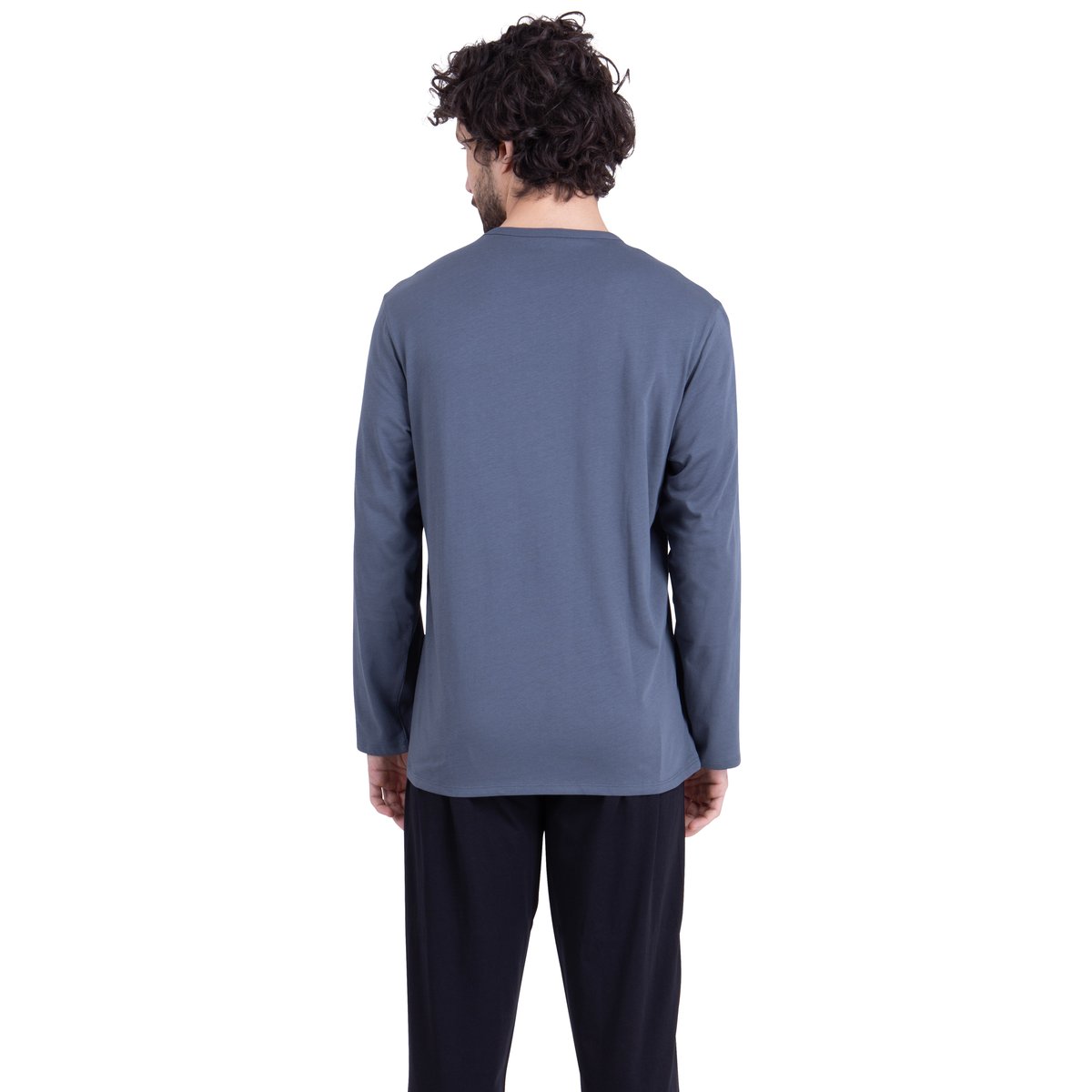 Pyjama long, MY PETIT PRIX gris-noir, ATHENA