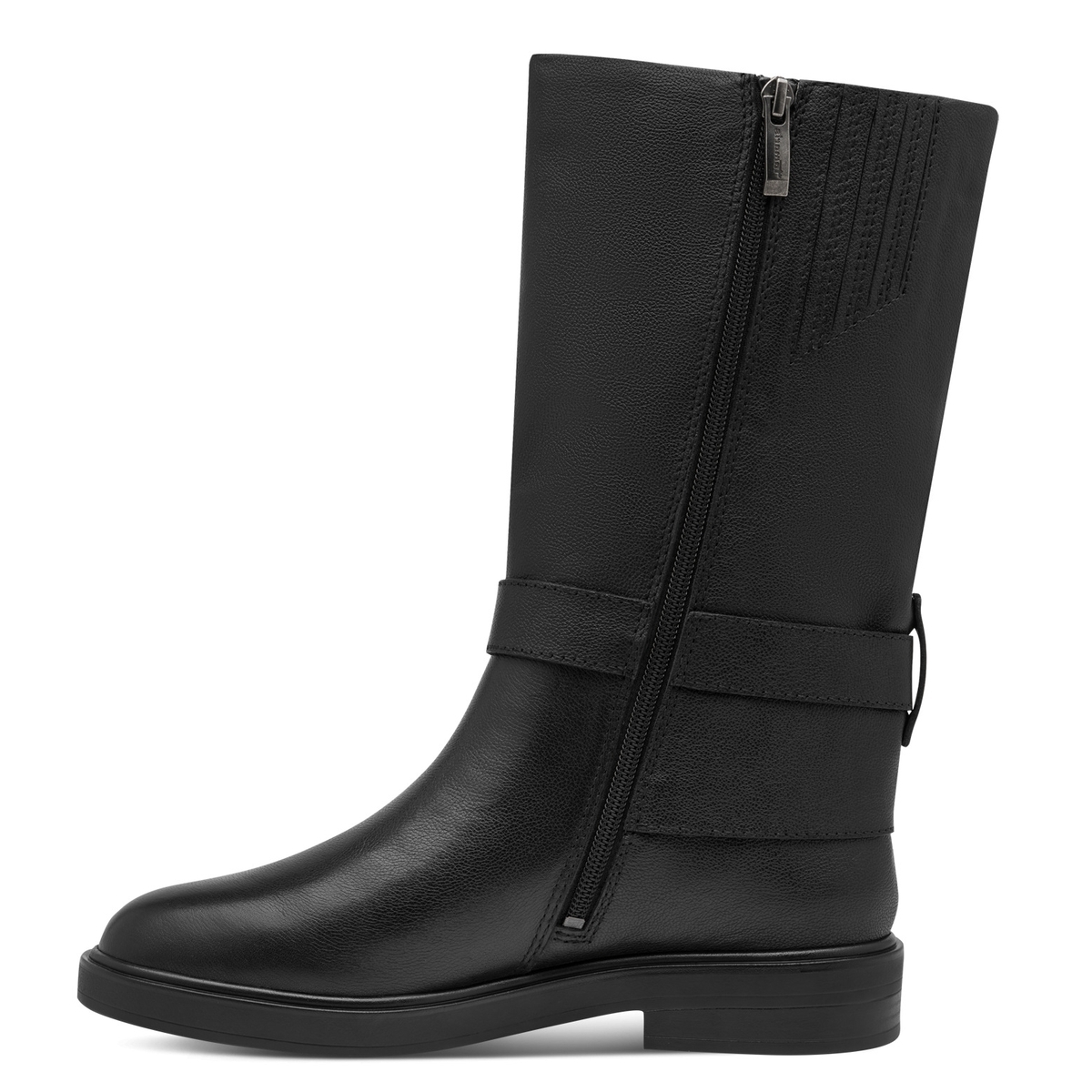 Bottine en cuir noir, TAMARIS