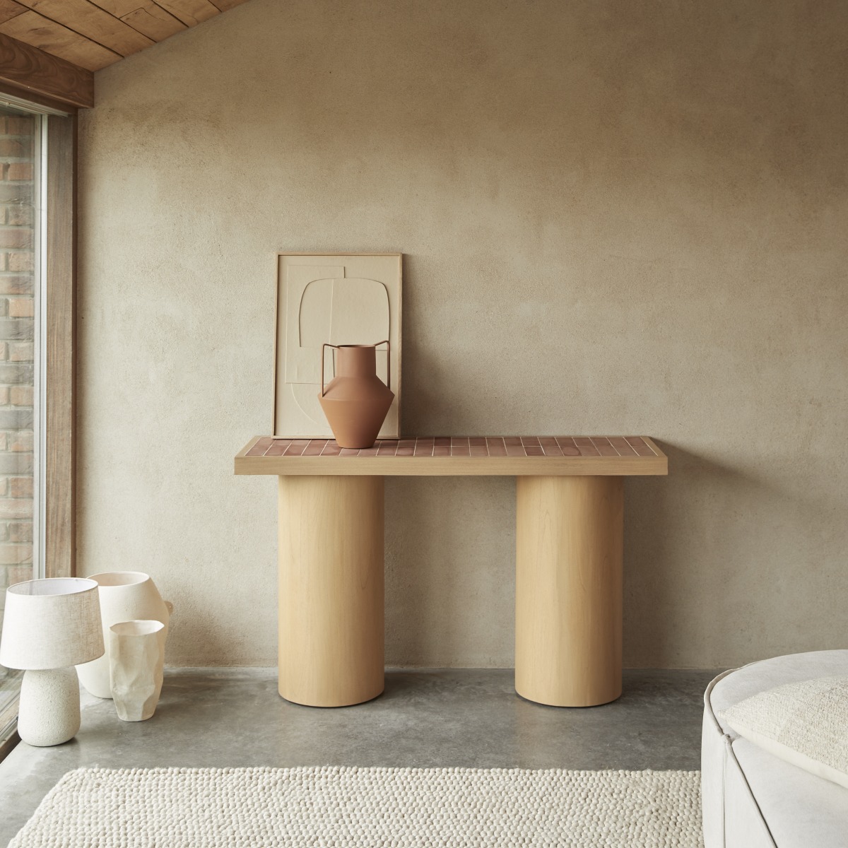 Console en Teck massif, KAREL naturel, TIKAMOON