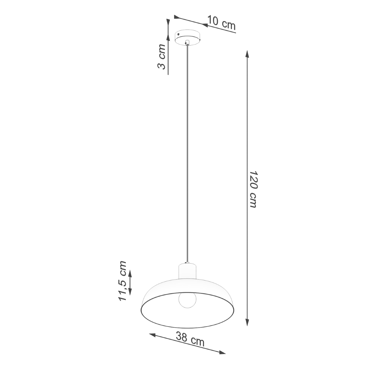 Suspension Acier Noir E27 1 Indy noir, EDEN