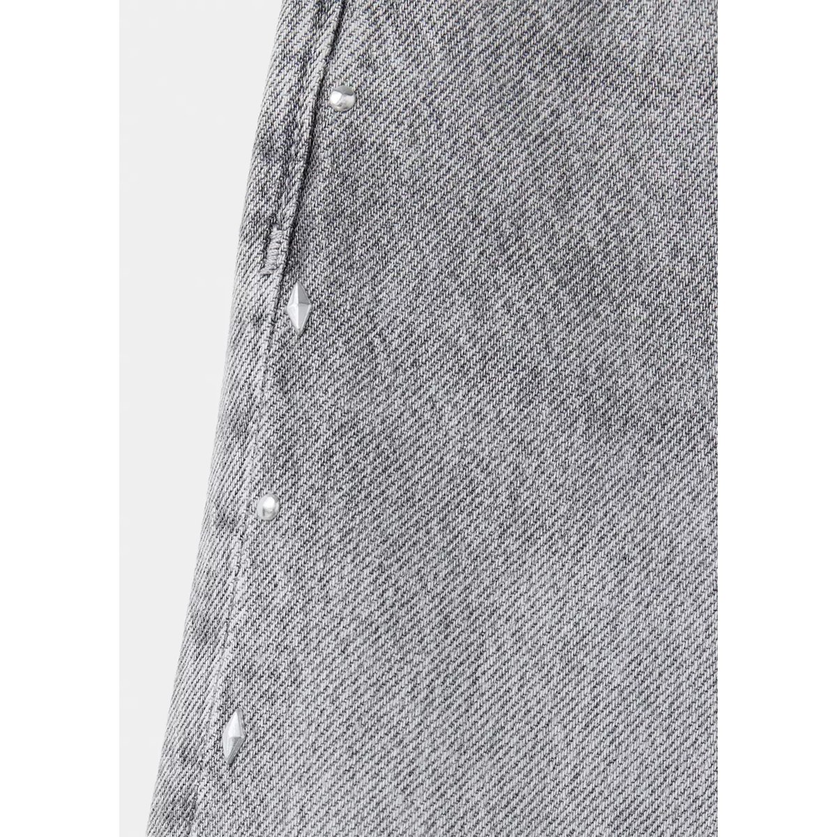 Jean style jupe-culotte clouté gris denim, MANGO KIDS