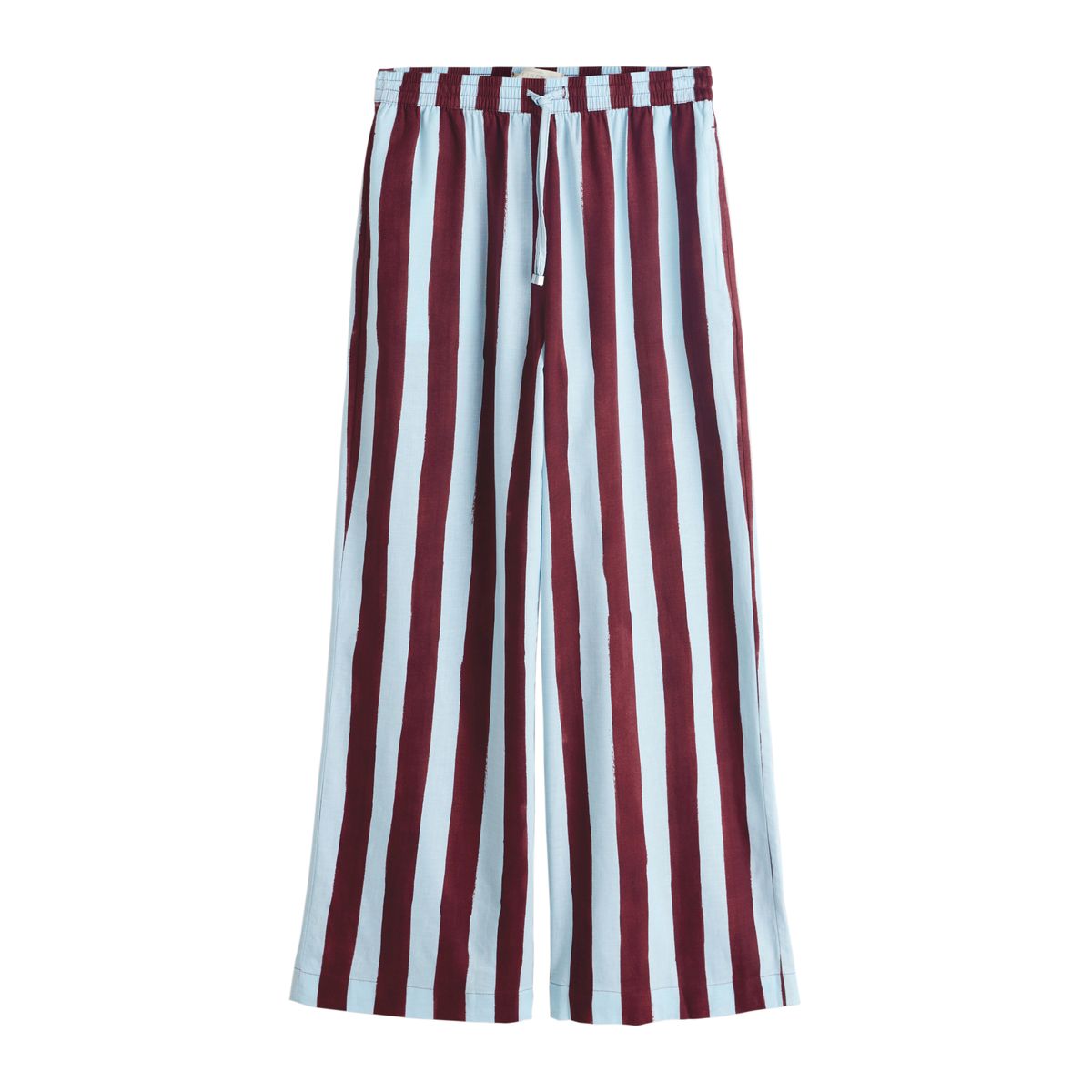 Pantalon large contenant du lin, lot de 2 neutre/rayé, NEXT