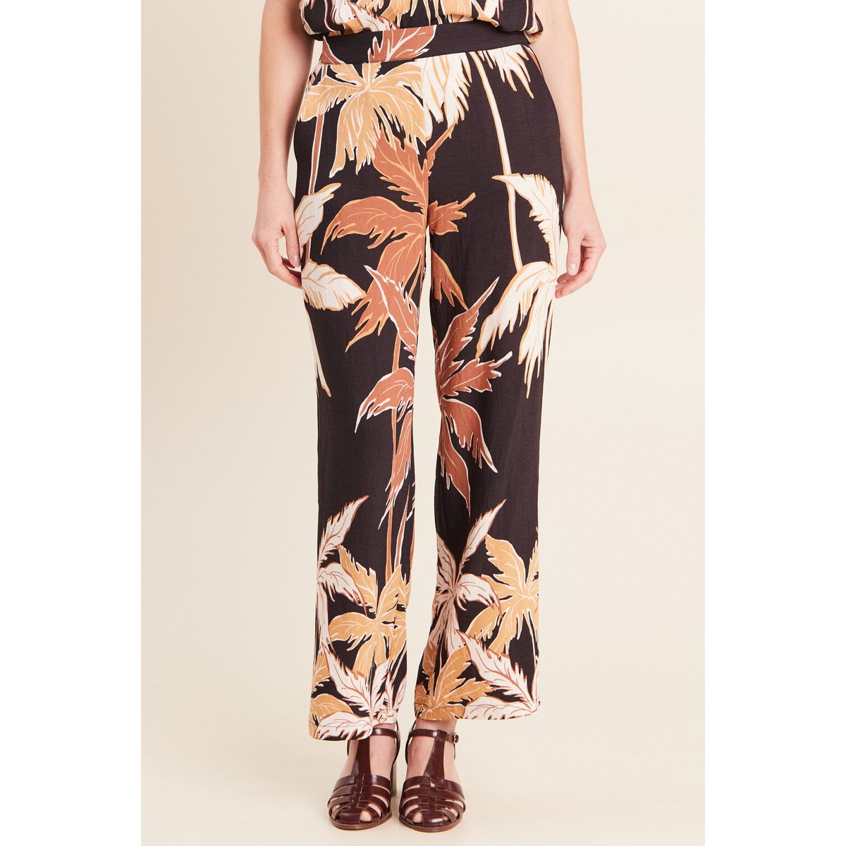 Pantalon large taille haute noir, BREAL