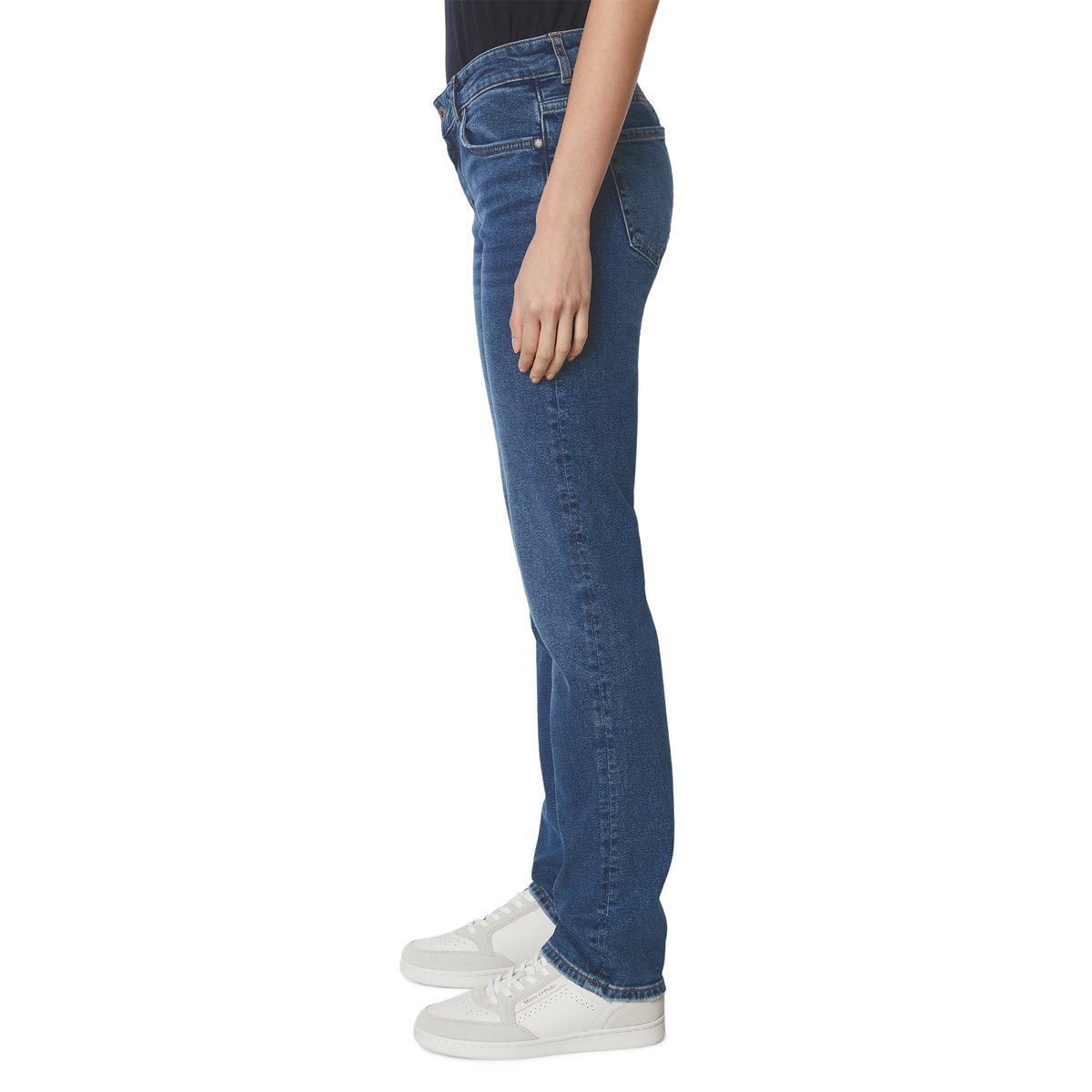 Jeans modèle Alby droit en mélange de coton bio bleu, MARC O'POLO